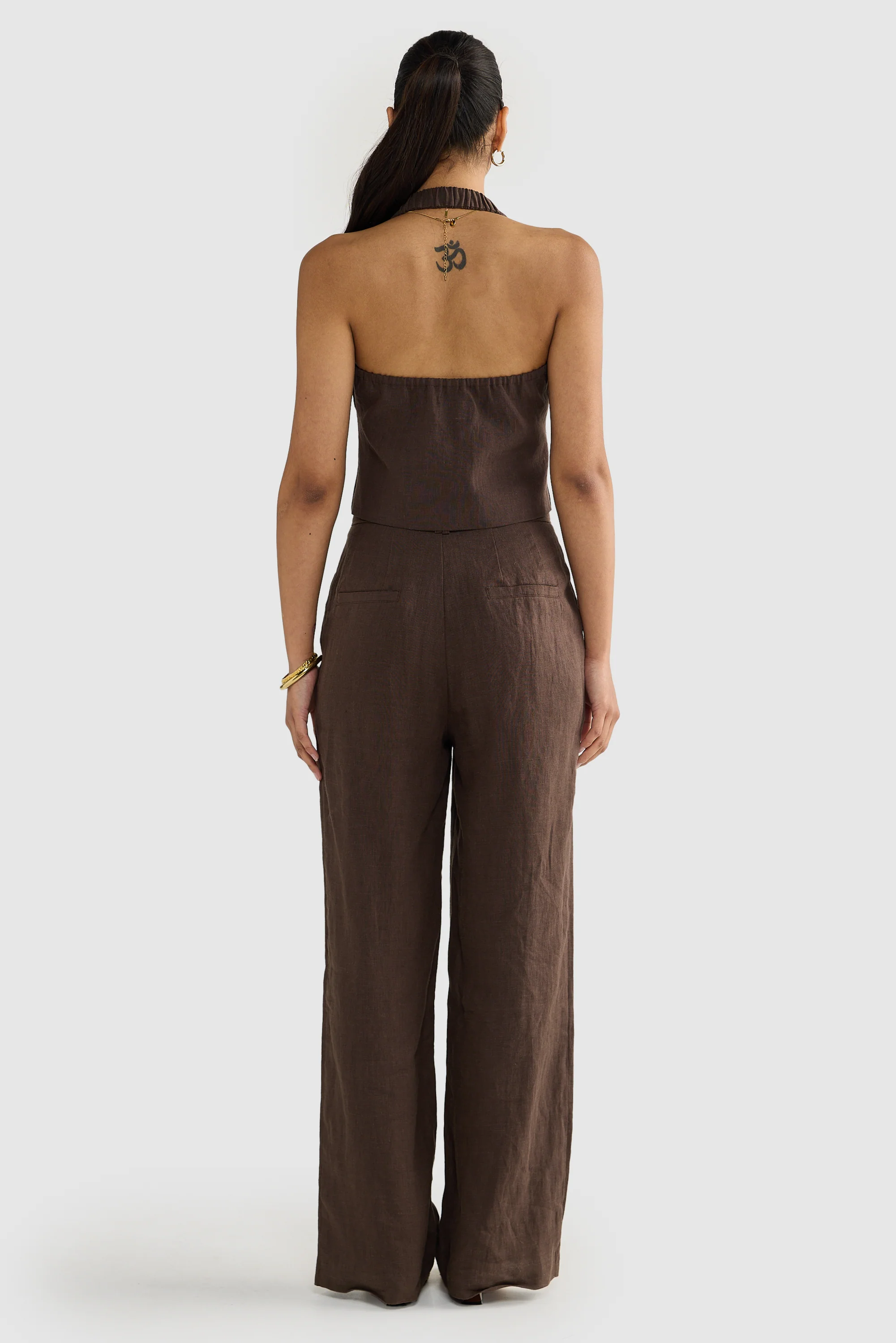Savannah Linen Pants Carob - Image 4