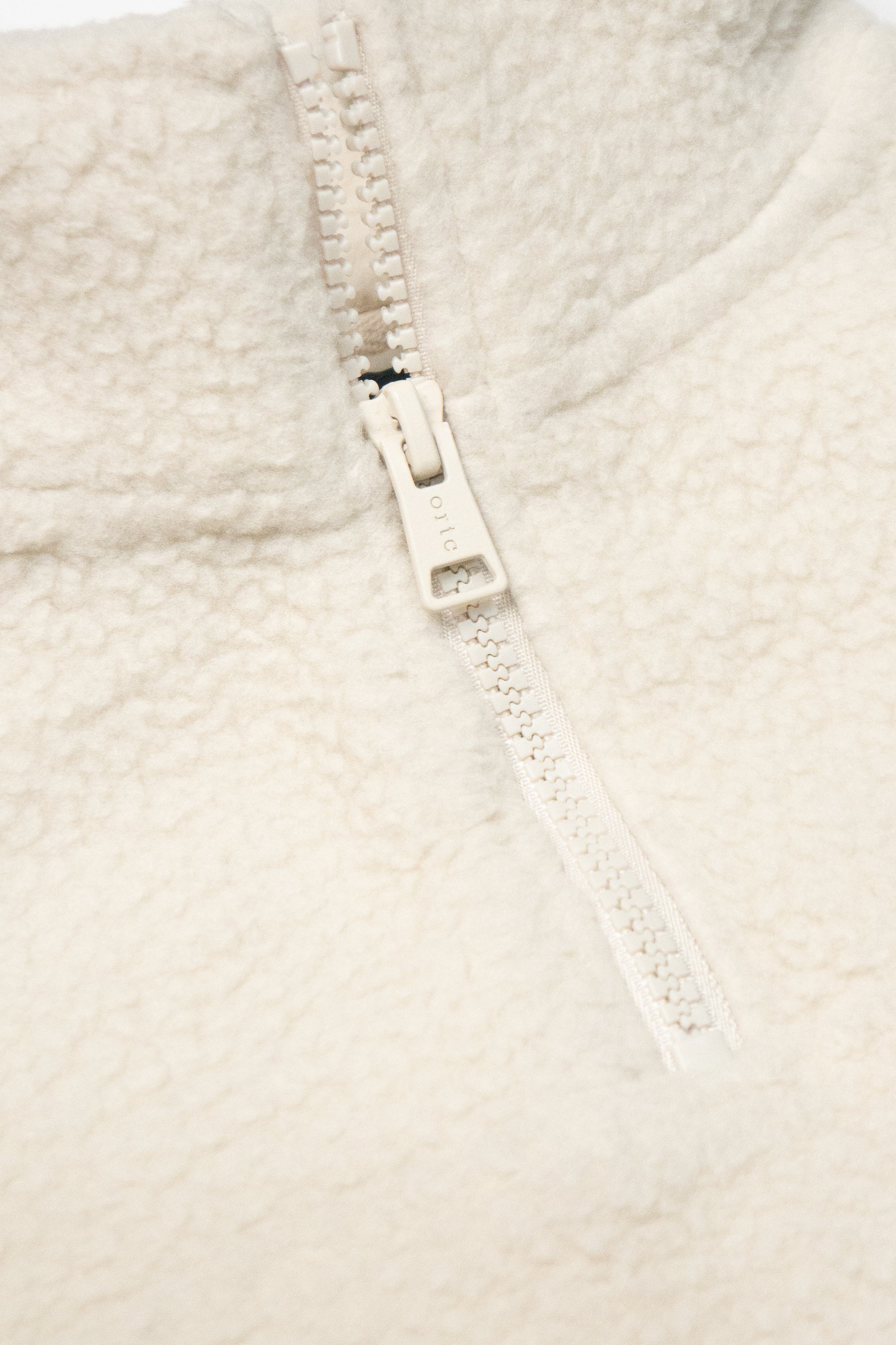 Jnr Sherpa Fleece Quarter Zip Natural - Image 3