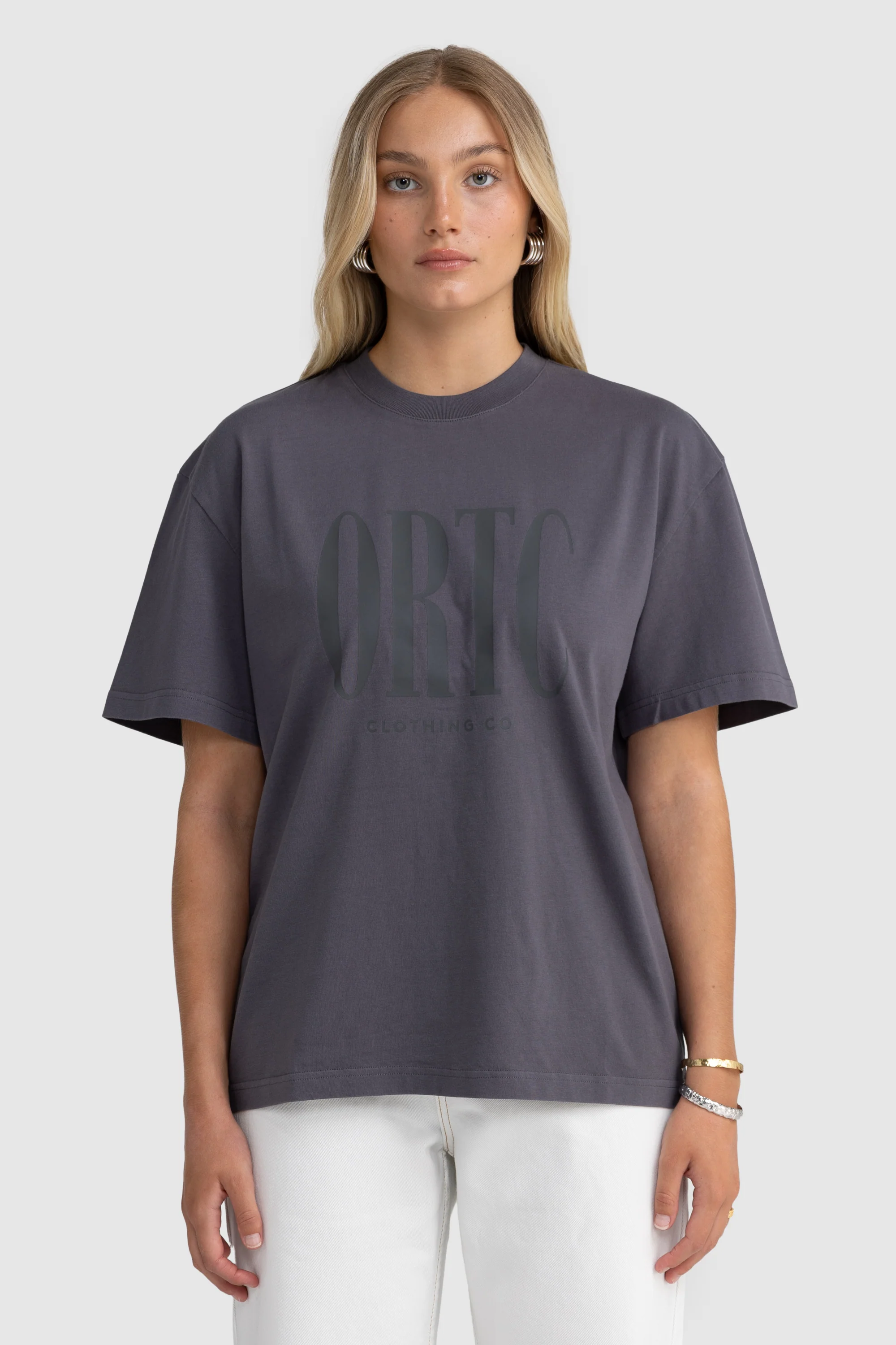 Spencer Logo Oversized T Shirt Charcoal - Image 3