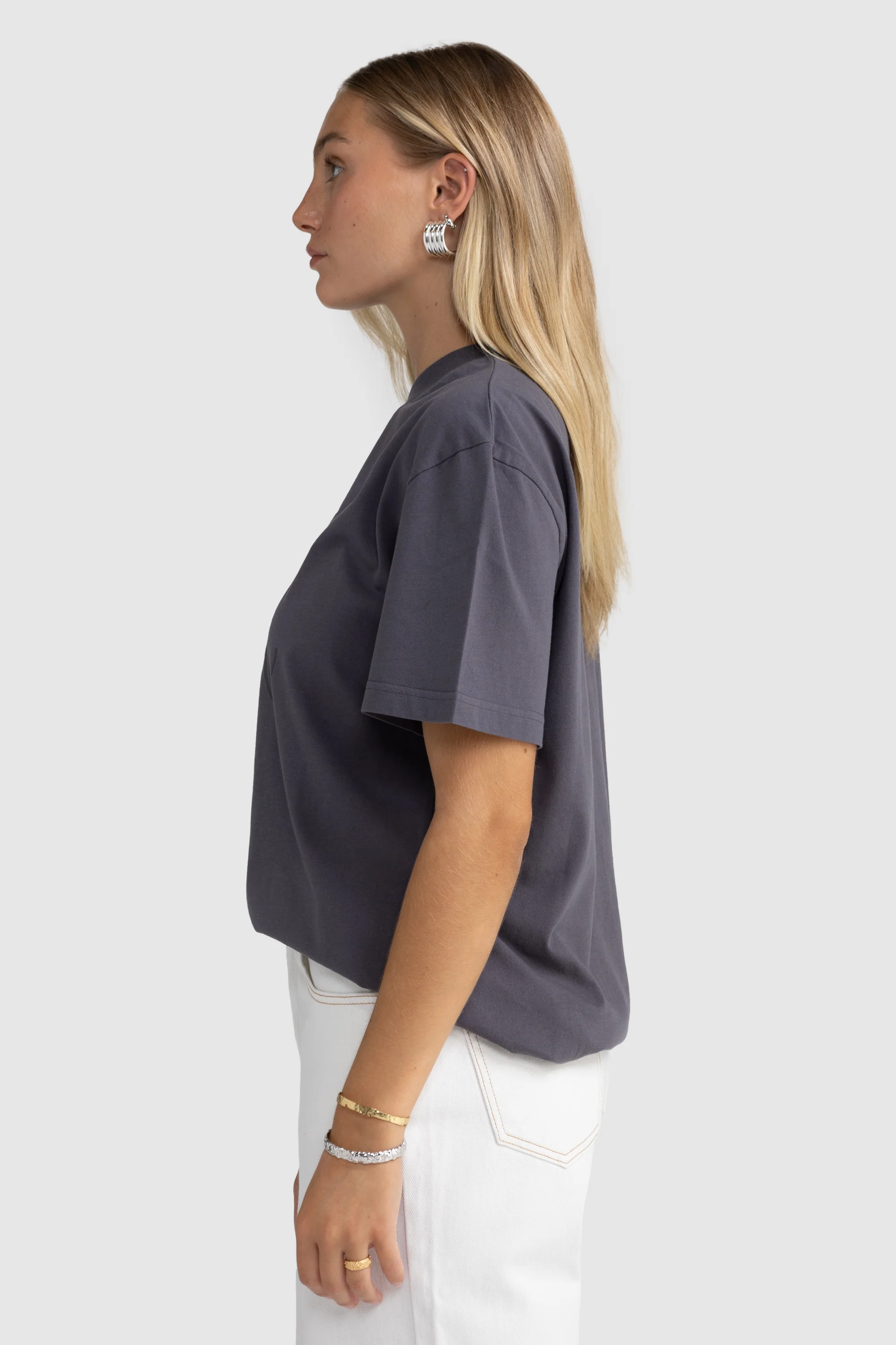 Spencer Logo Oversized T Shirt Charcoal - Image 4