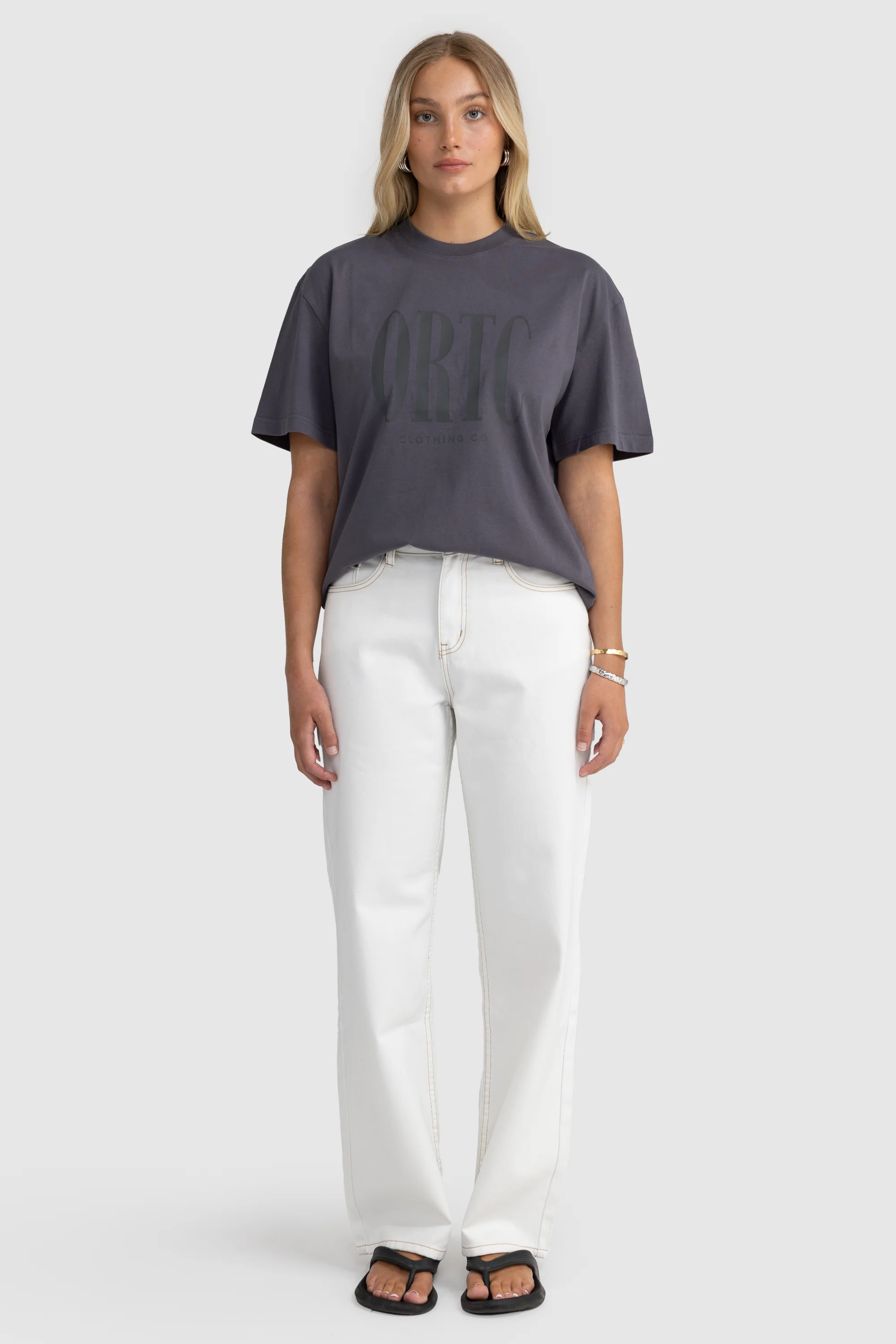Spencer Logo Oversized T Shirt Charcoal - Image 6