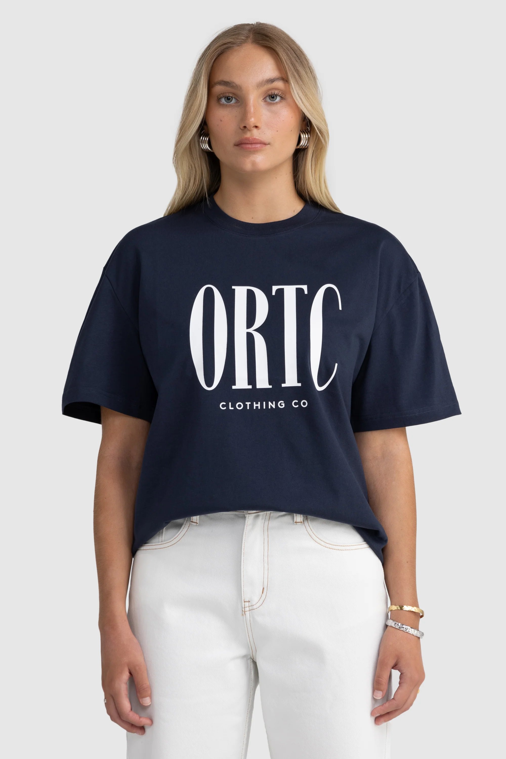 Spencer Logo Oversized T Shirt Navy