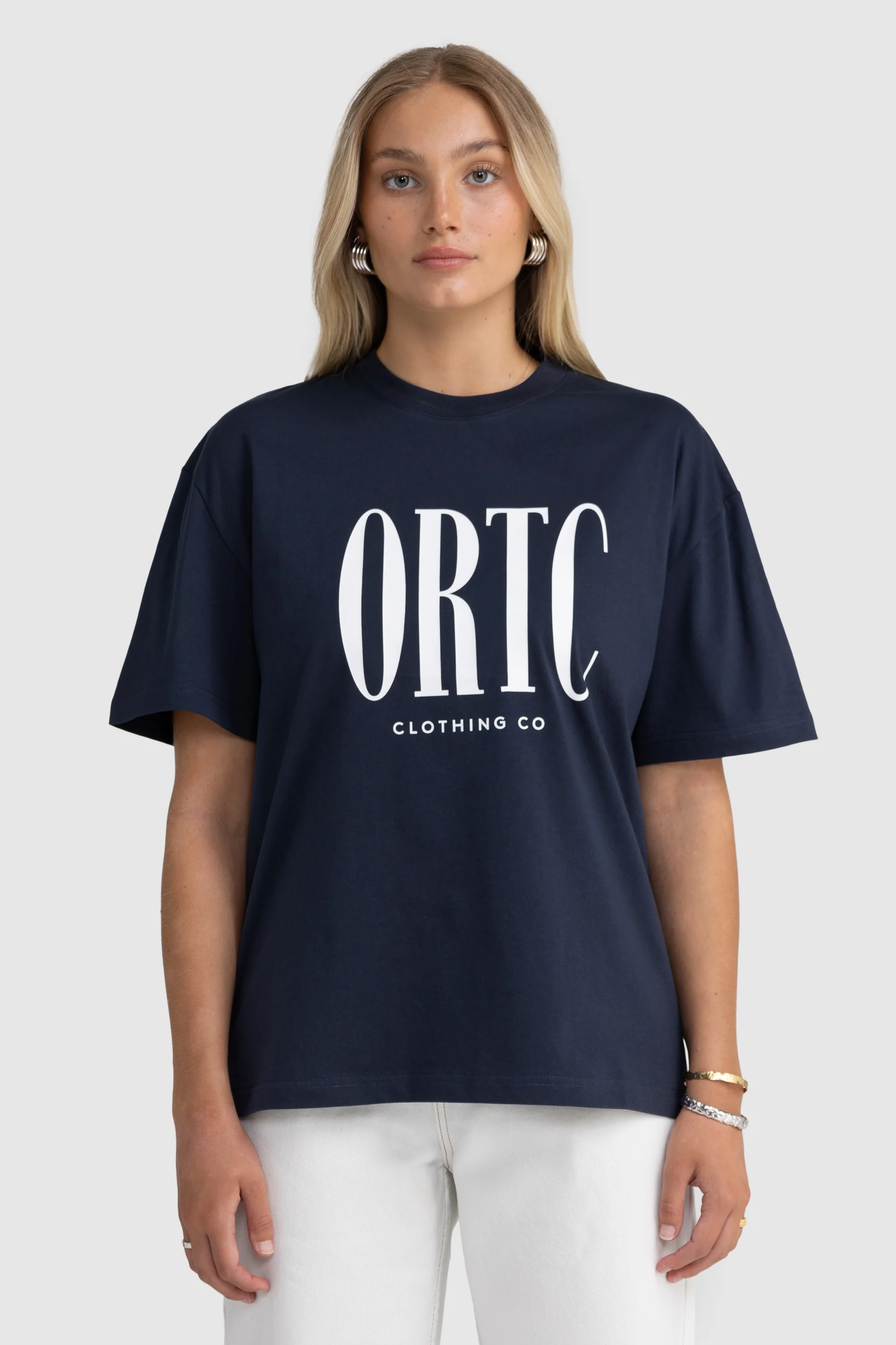 Spencer Logo Oversized T Shirt Navy - Image 3