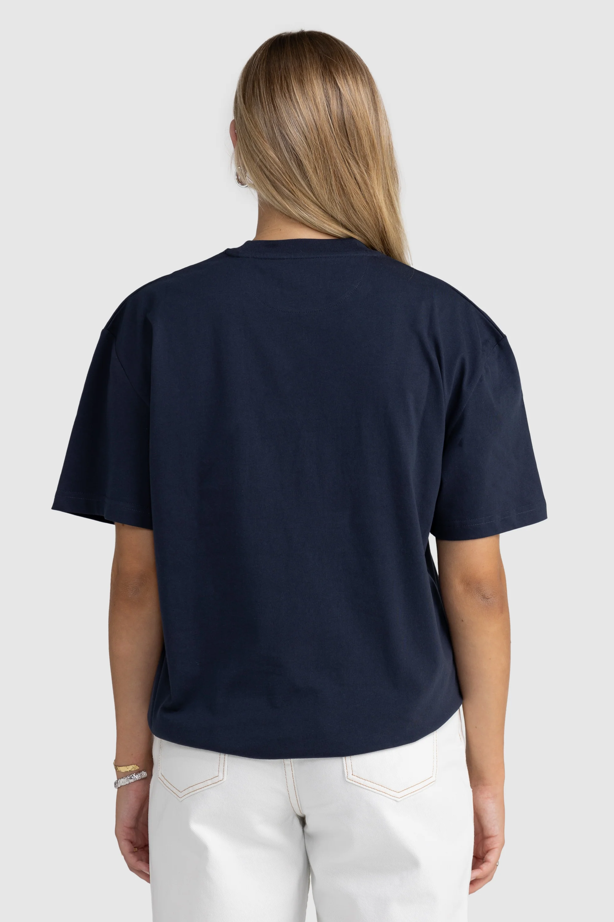 Spencer Logo Oversized T Shirt Navy - Image 5