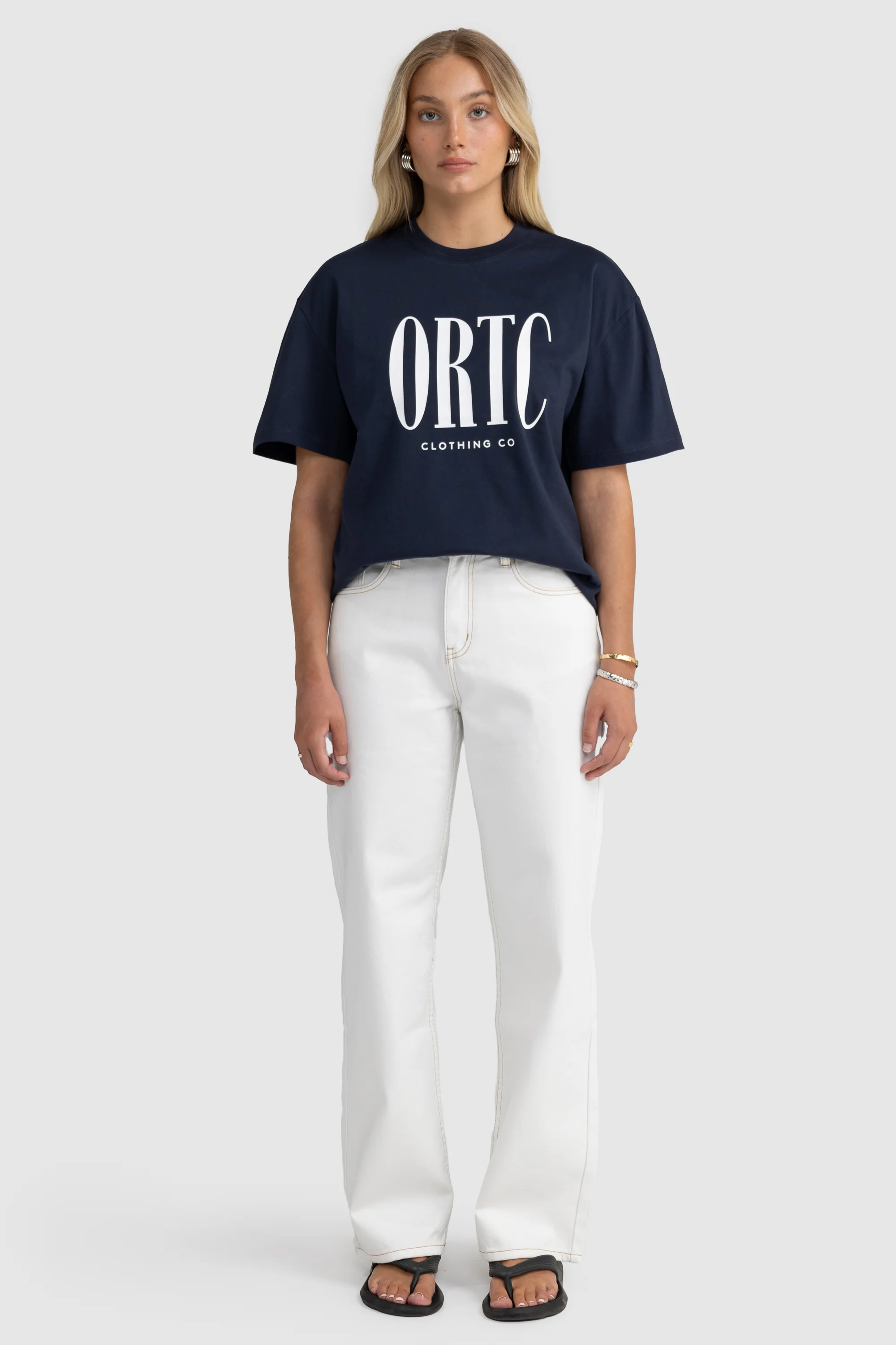 Spencer Logo Oversized T Shirt Navy - Image 6