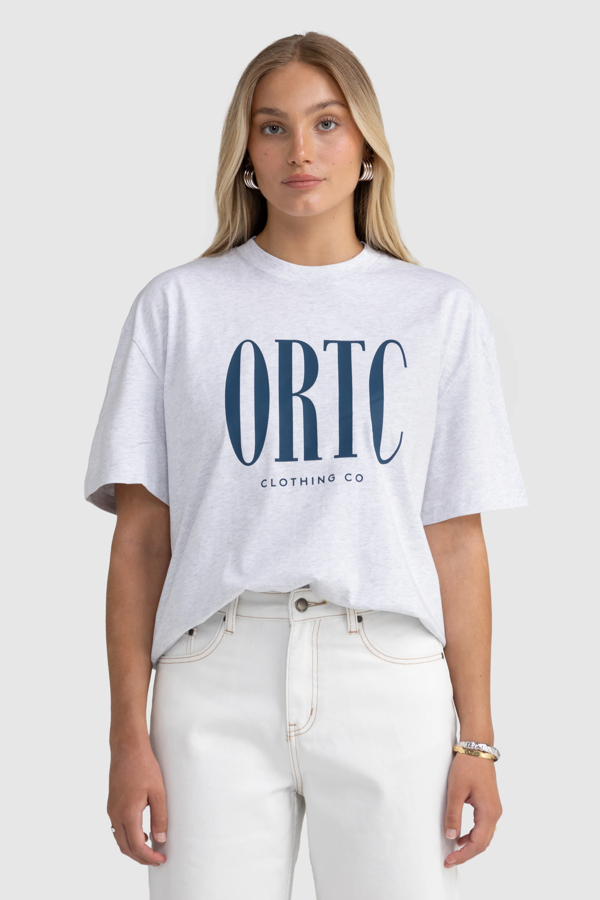 Spencer Logo Oversized T Shirt White Marle