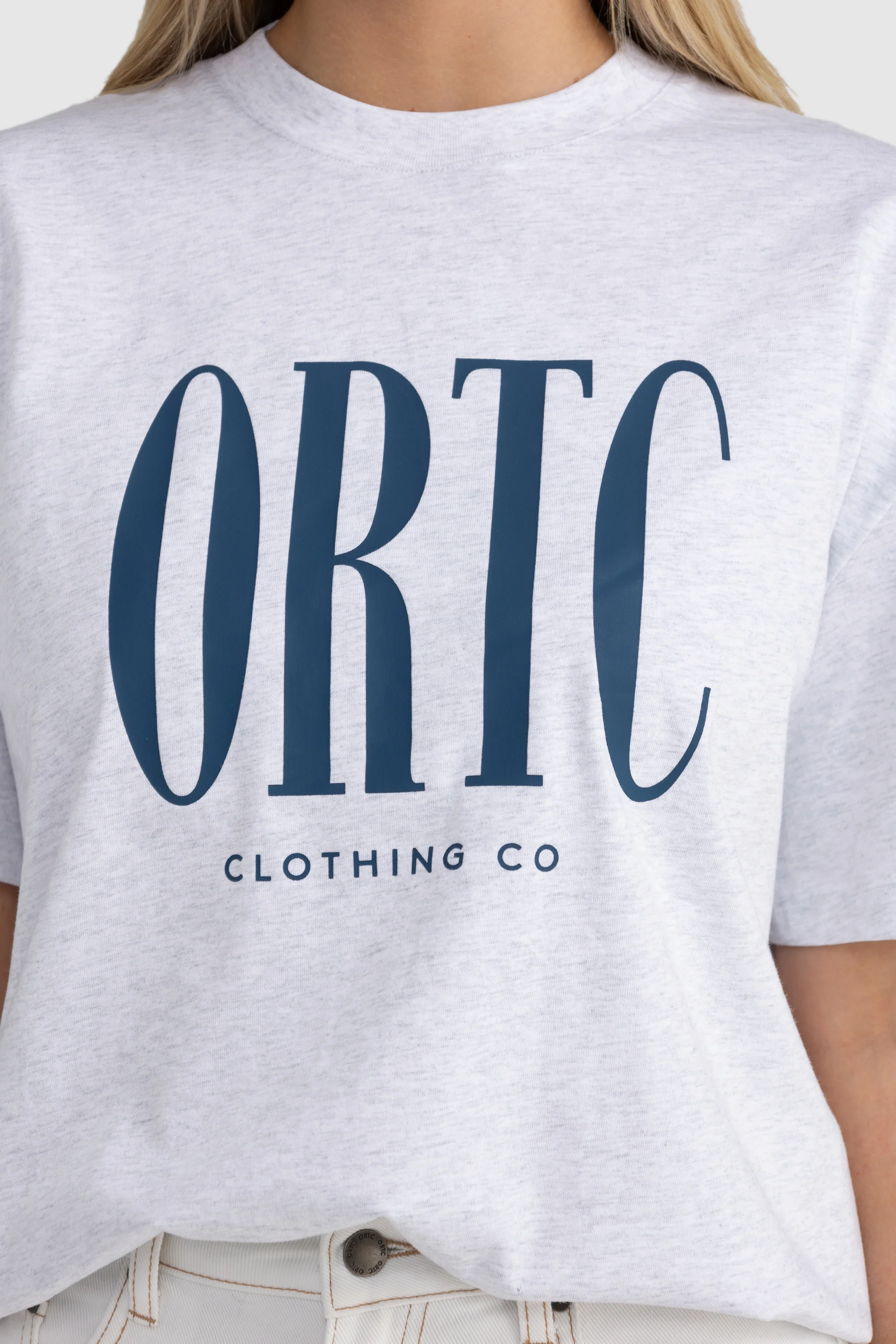 Spencer Logo Oversized T Shirt White Marle - Image 2