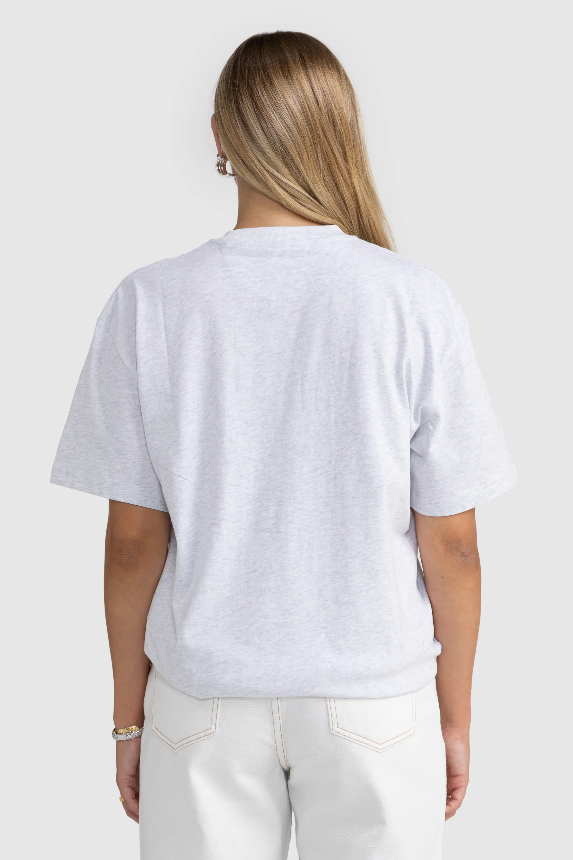Spencer Logo Oversized T Shirt White Marle - Image 5