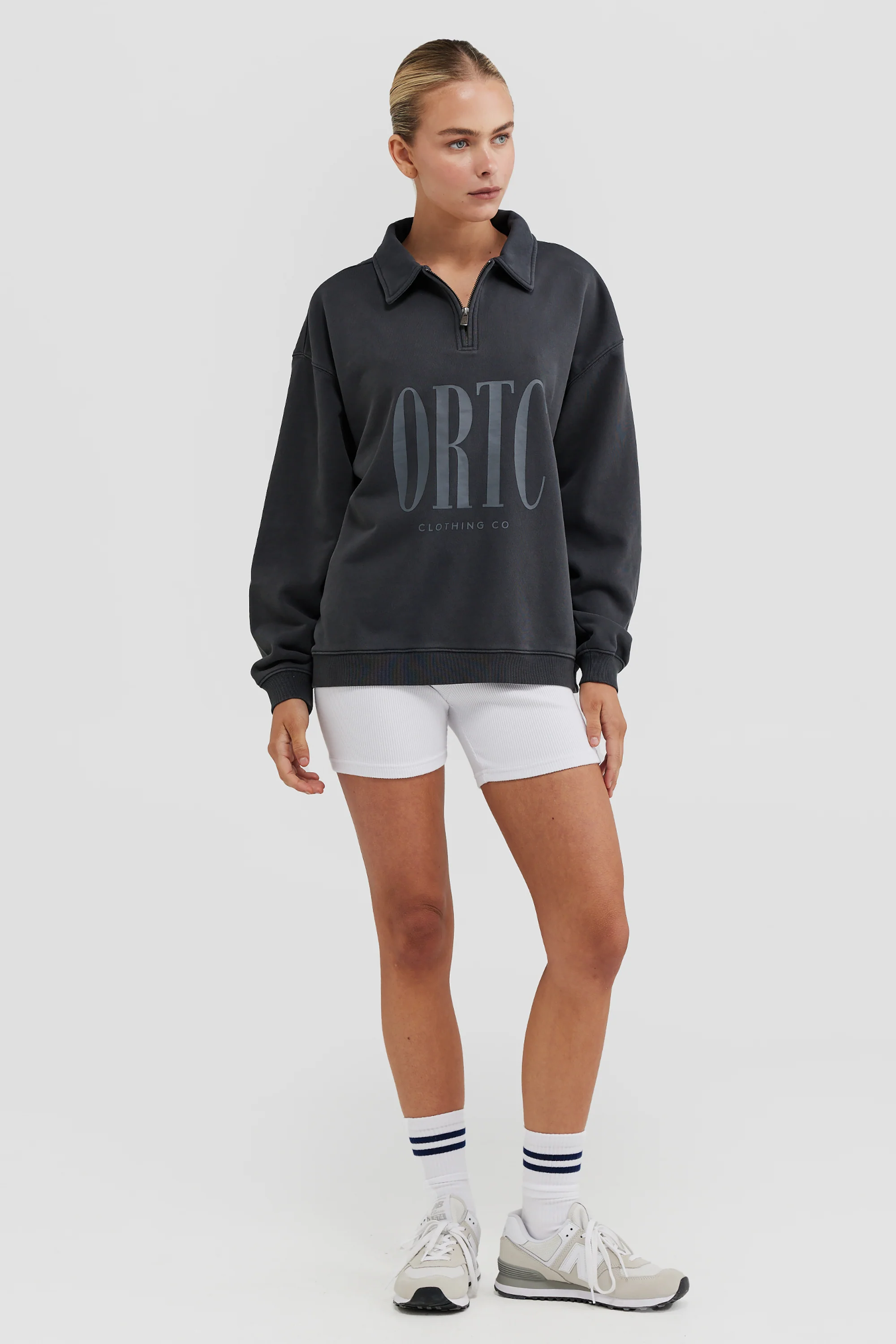 Spencer Logo Quarter Zip Charcoal - Image 4