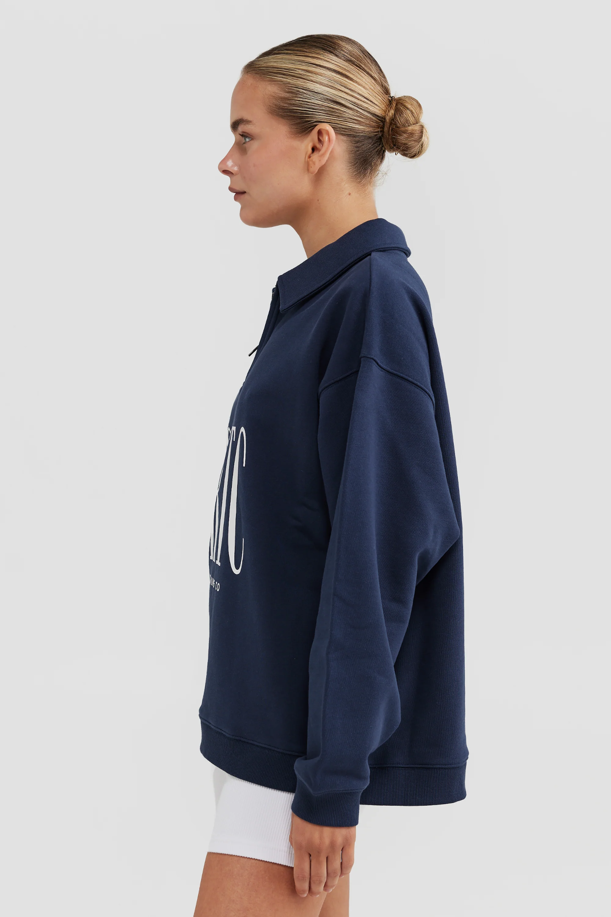 Spencer Logo Quarter Zip Navy - Image 3