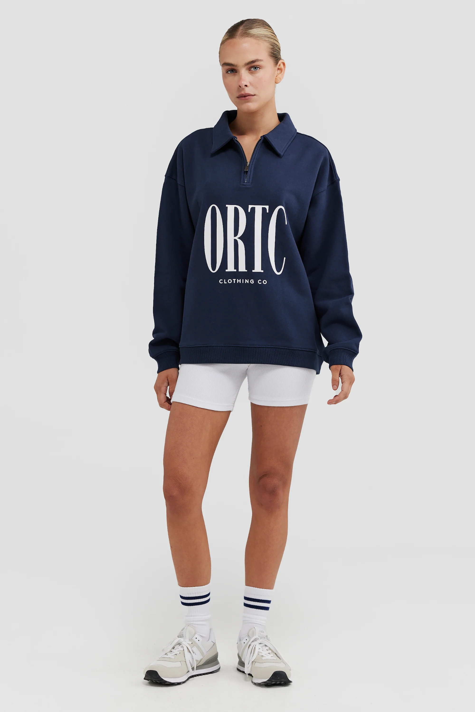 Spencer Logo Quarter Zip Navy - Image 5