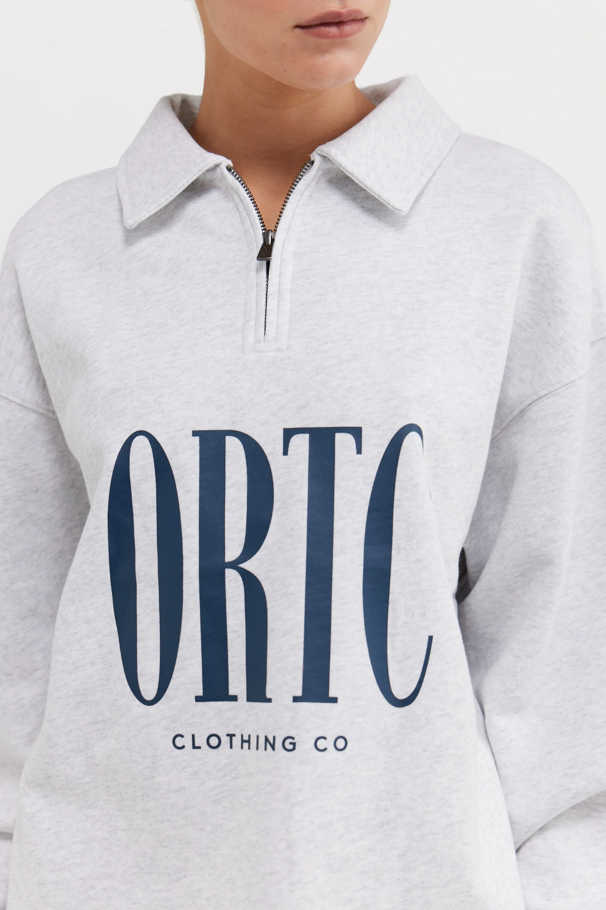 Spencer Logo Quarter Zip White Marle - Image 2