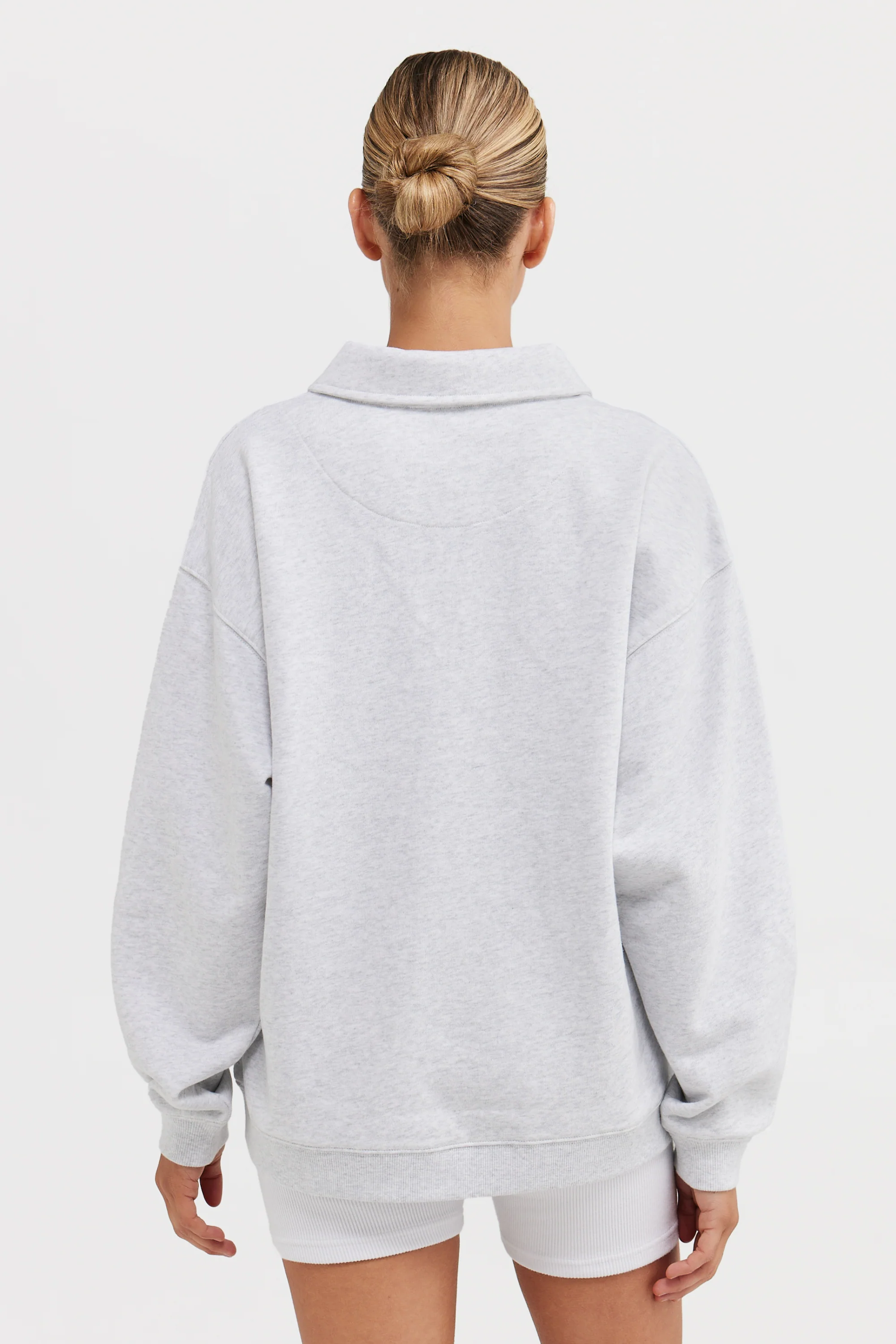 Spencer Logo Quarter Zip White Marle - Image 4