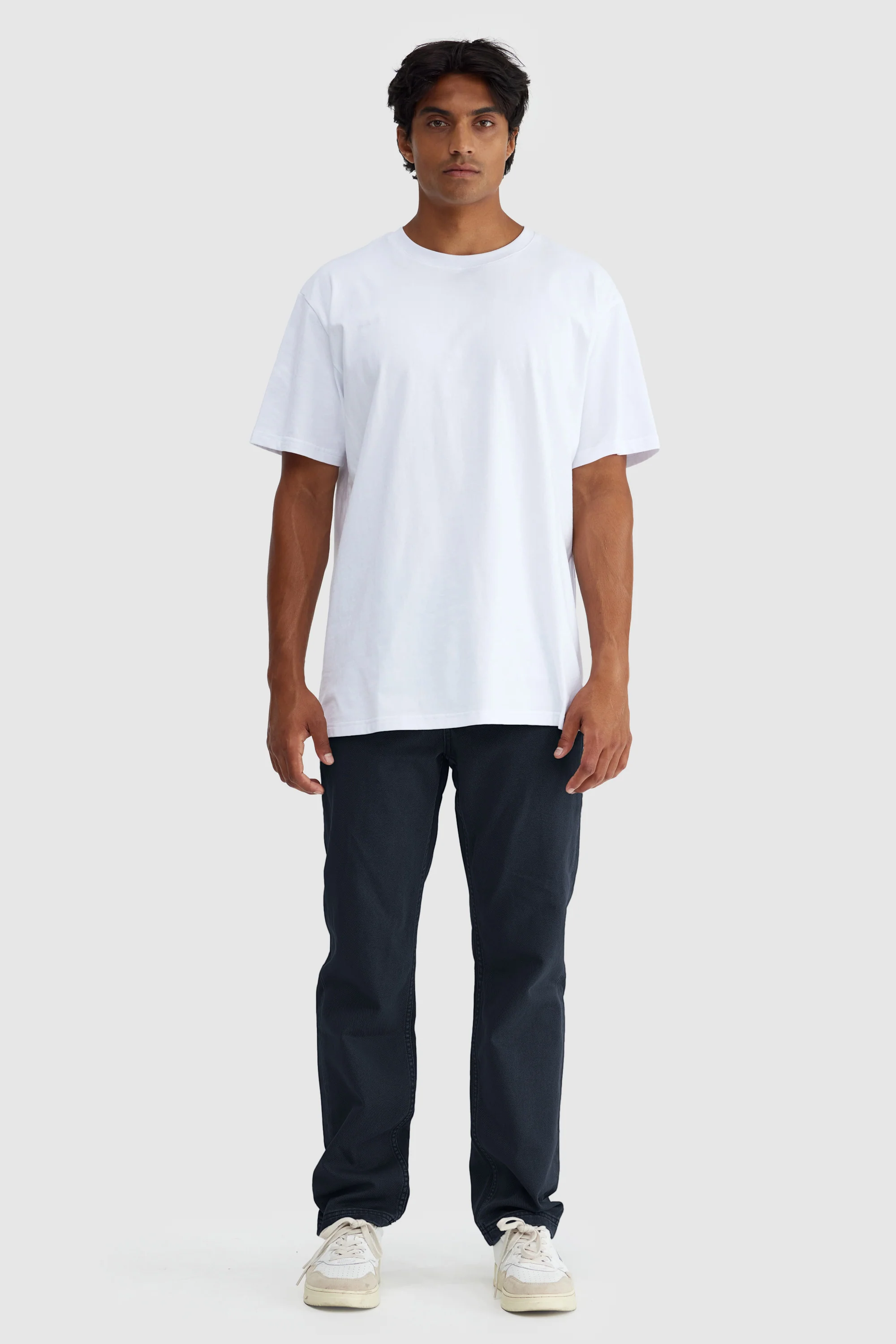 Straight Twill Pants Navy