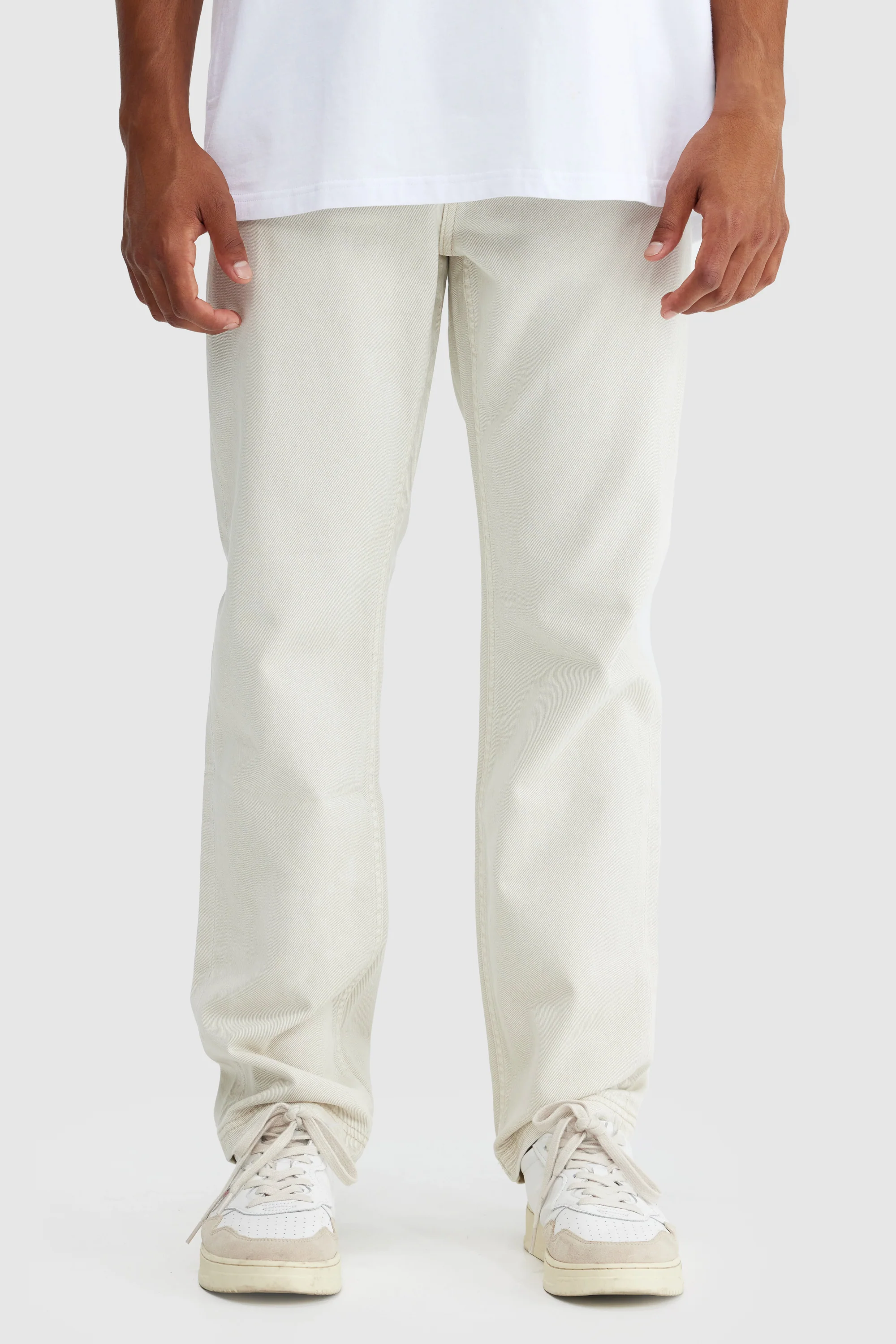 Straight Twill Pants Stone - Image 3