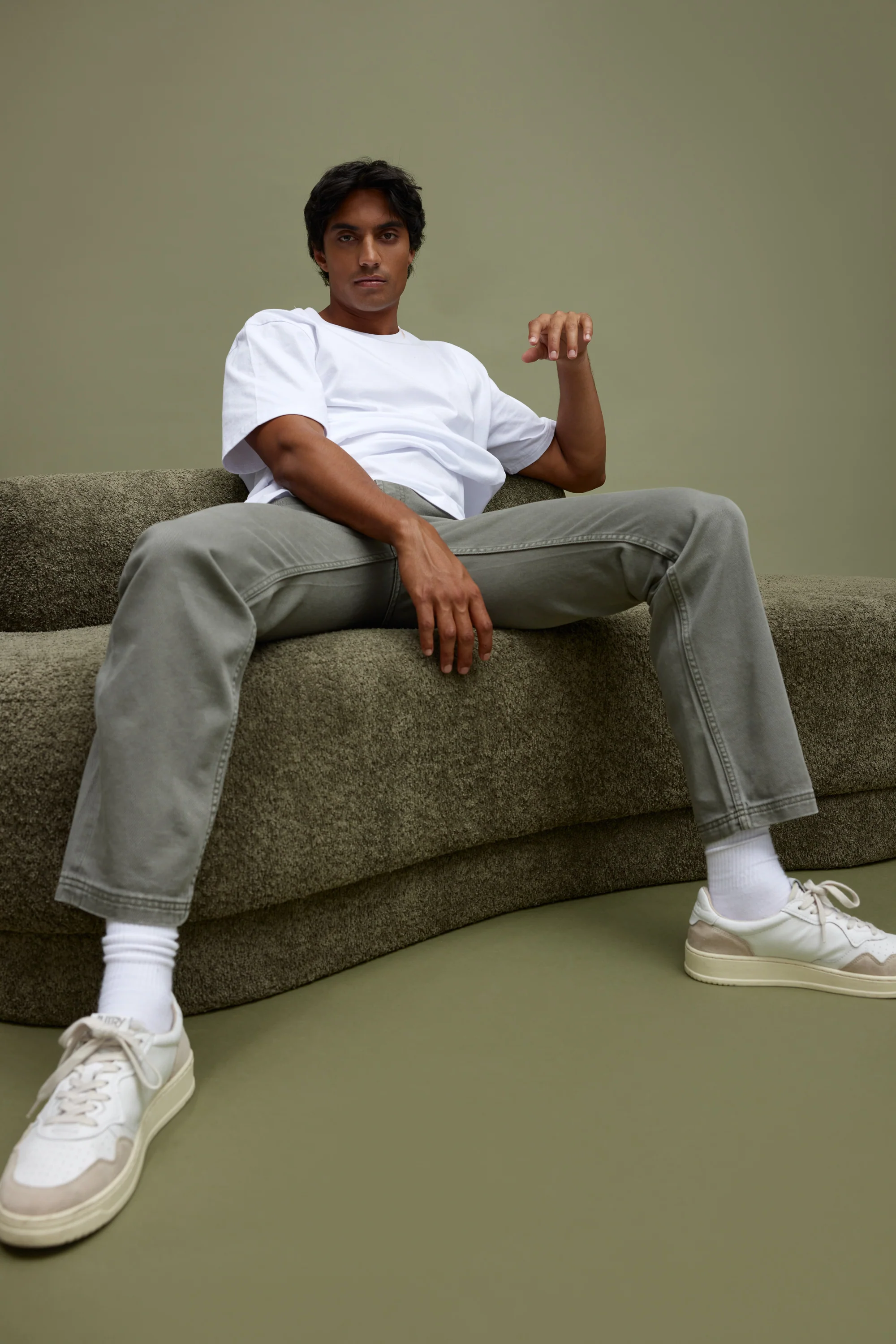 Straight Twill Pants Artichoke Green - Image 2
