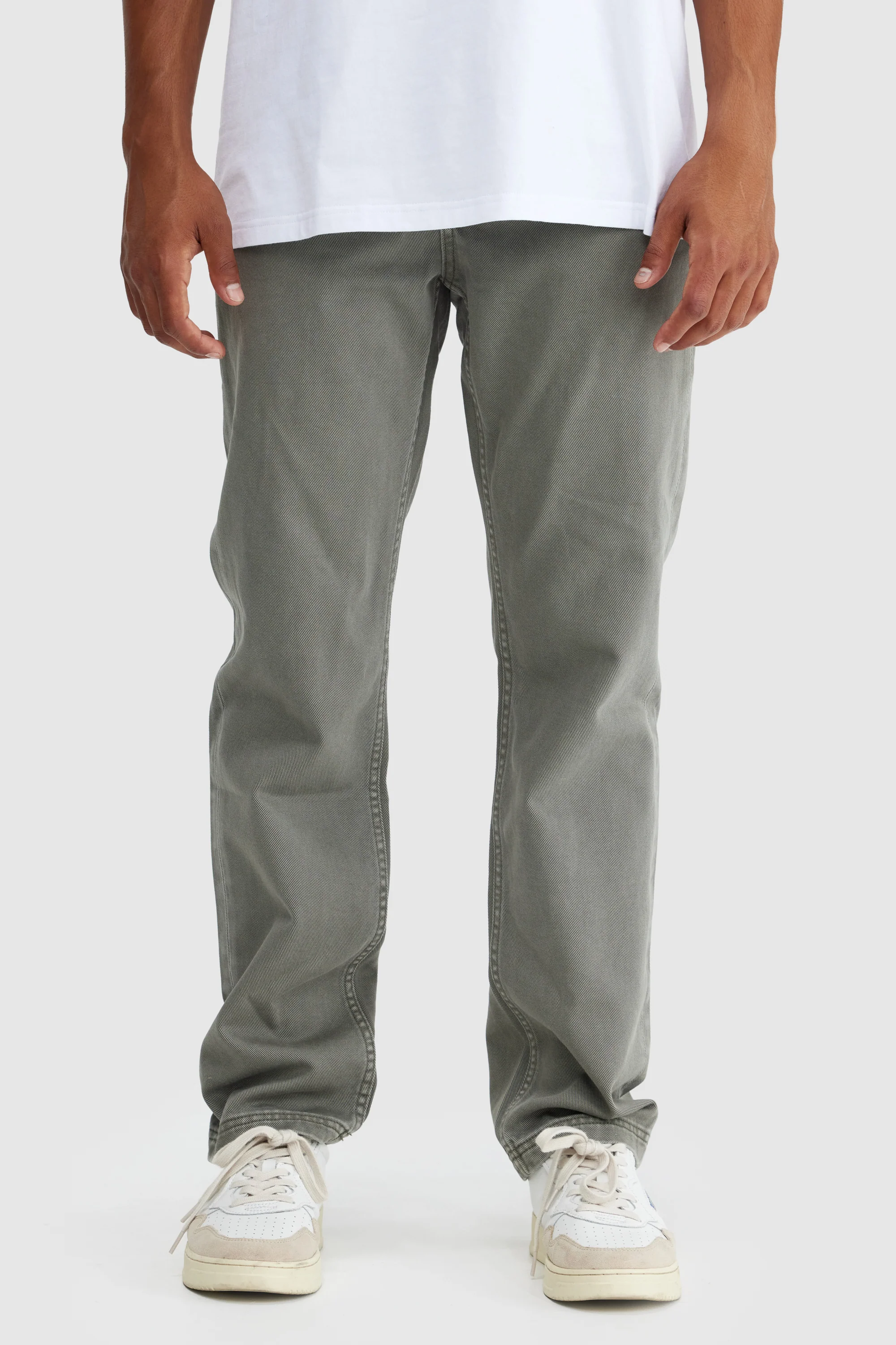 Straight Twill Pants Artichoke Green - Image 3