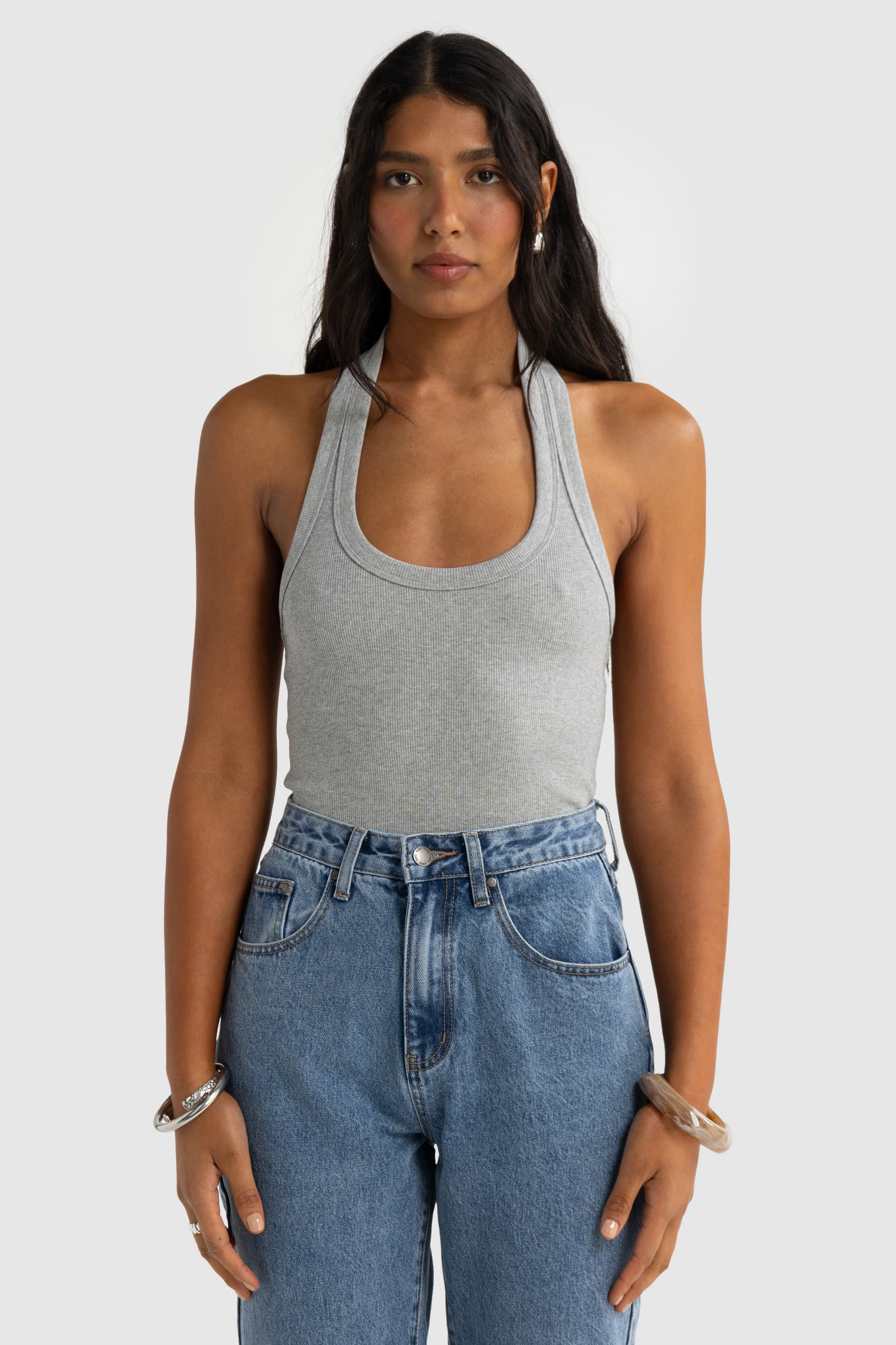 Sunday Halter Tank Grey Marle