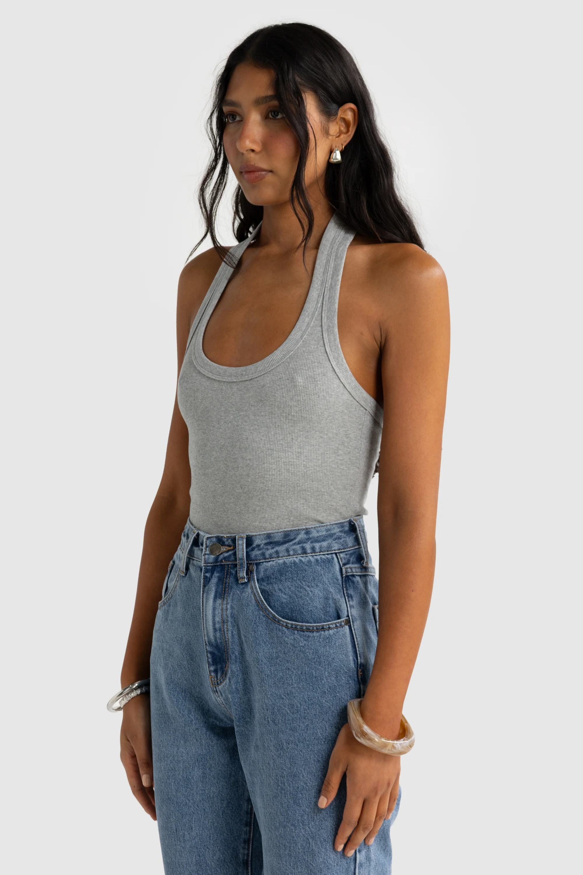 Sunday Halter Tank Grey Marle - Image 2