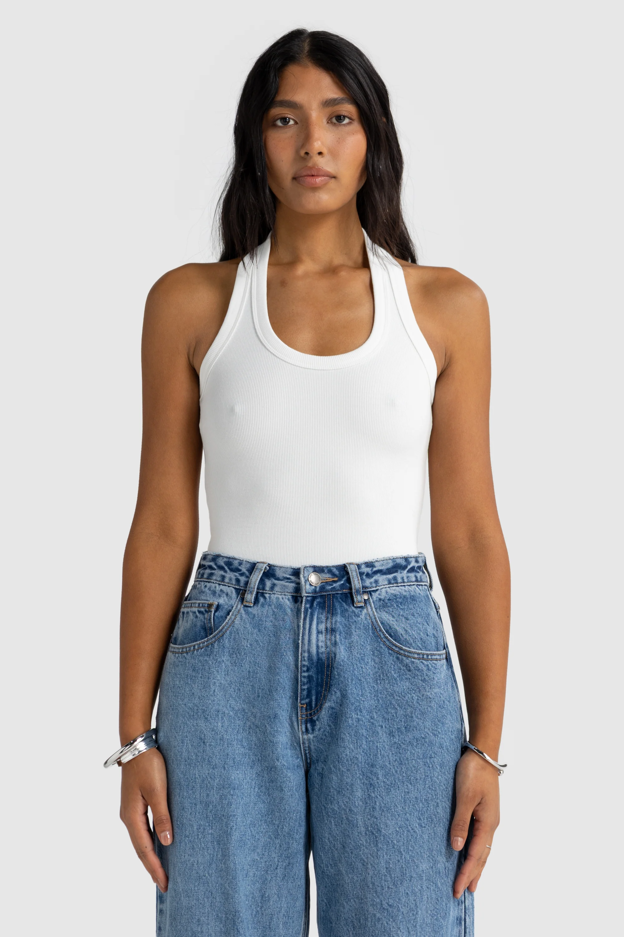 Sunday Halter Tank White