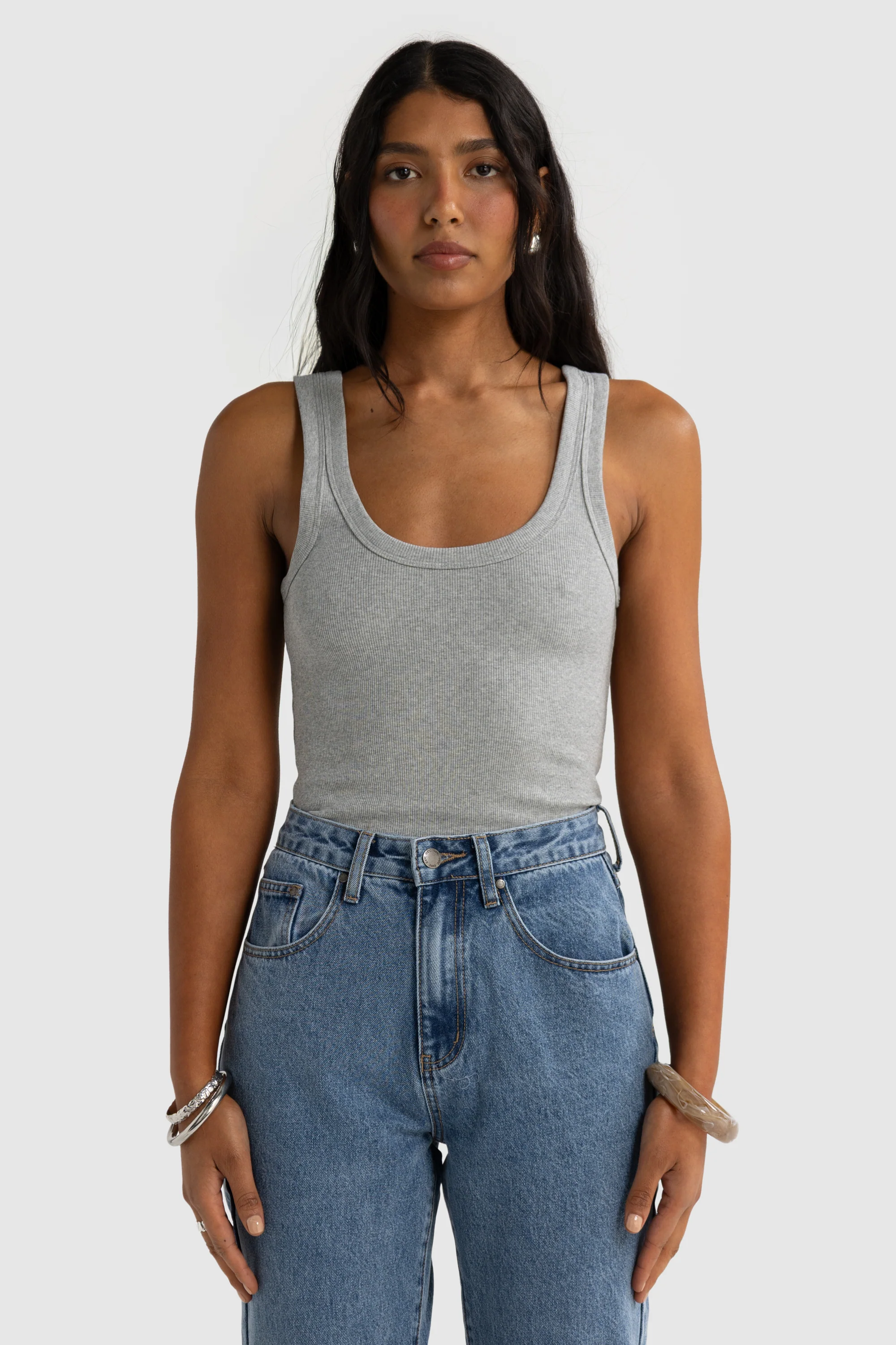 Sunday Scoop Tank Grey Marle