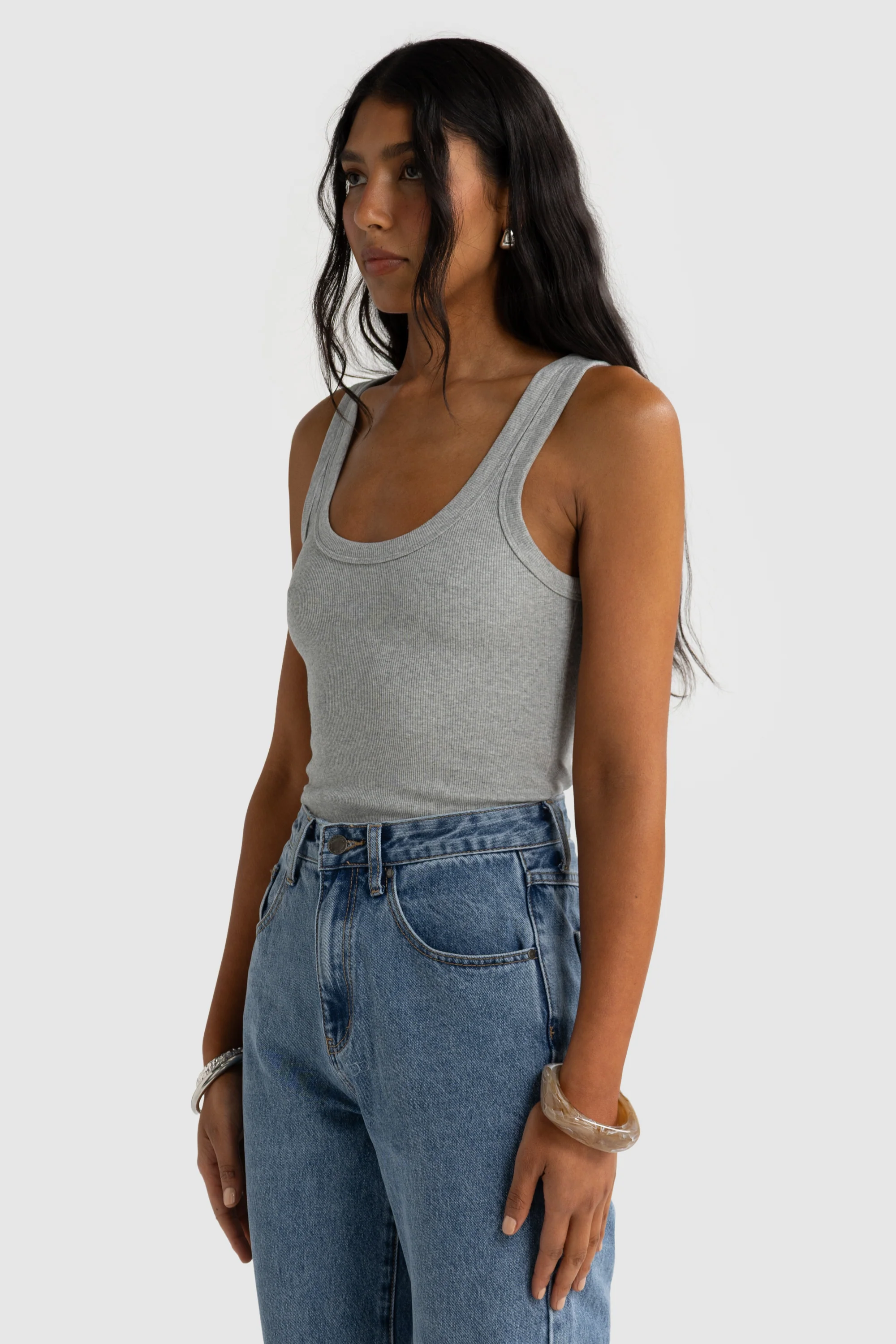 Sunday Scoop Tank Grey Marle - Image 2