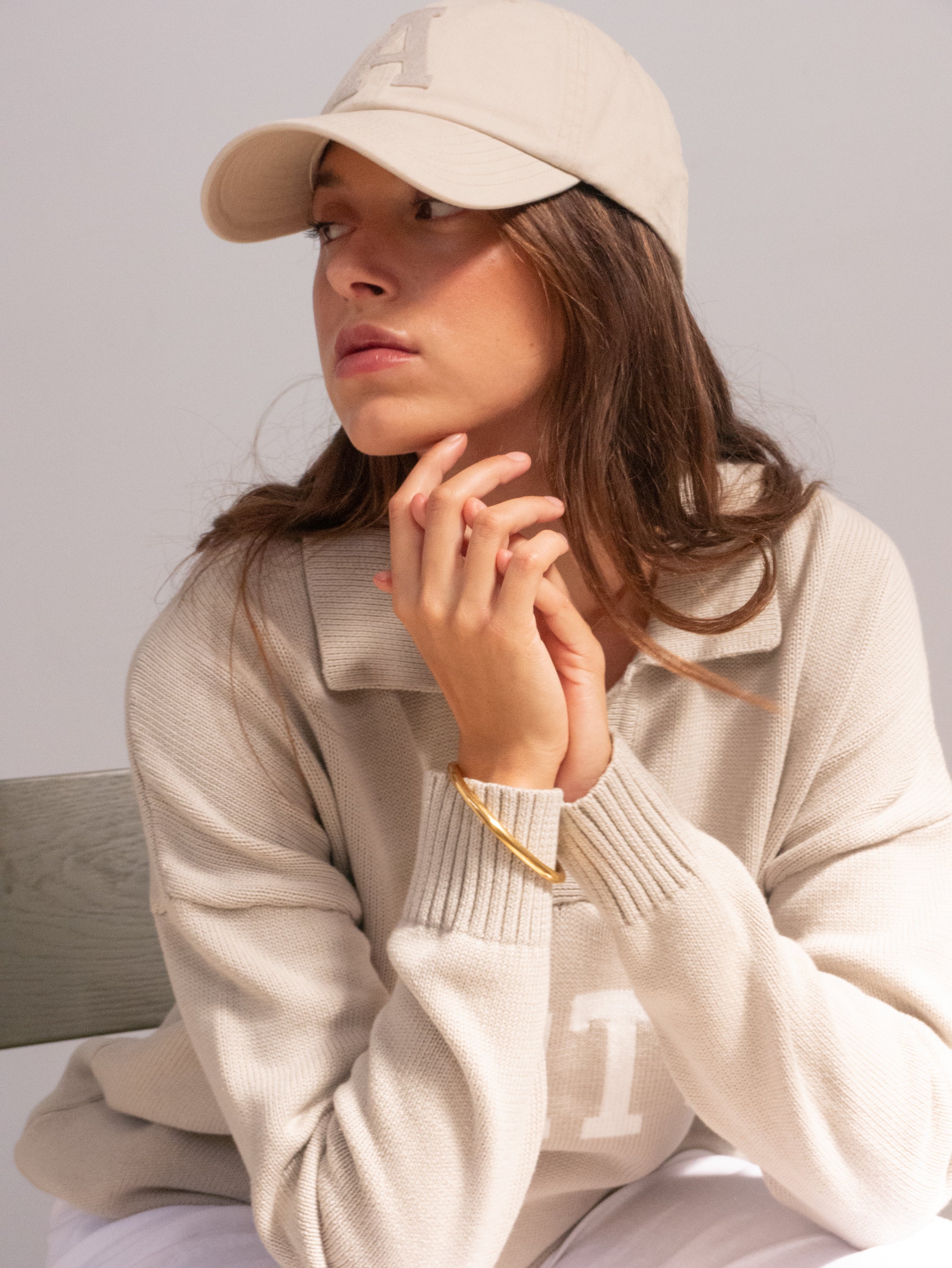 Tonal Letter Cap Beige - Image 2