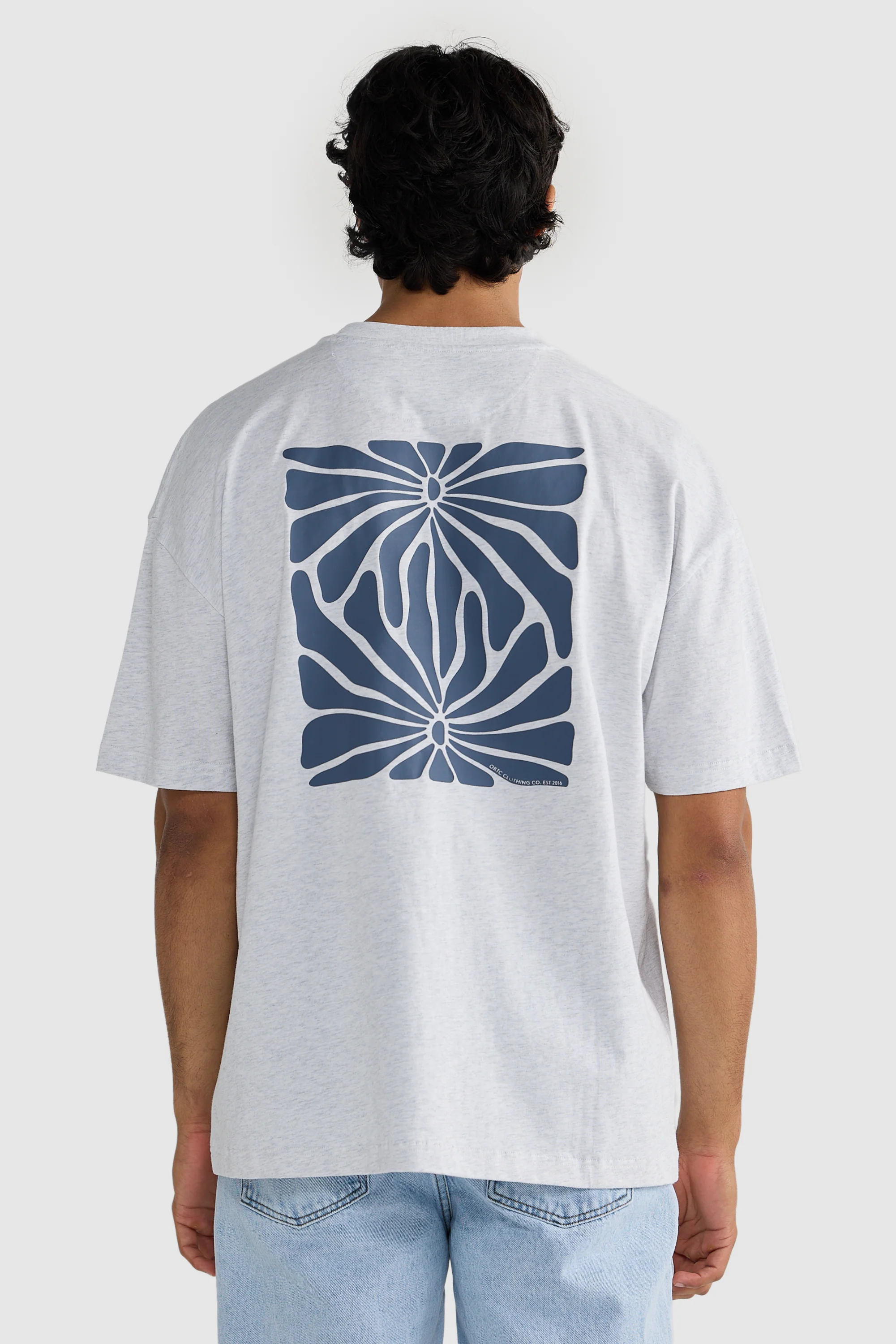 Unisex Shelly Box Fit T Shirt White Marle - Image 4