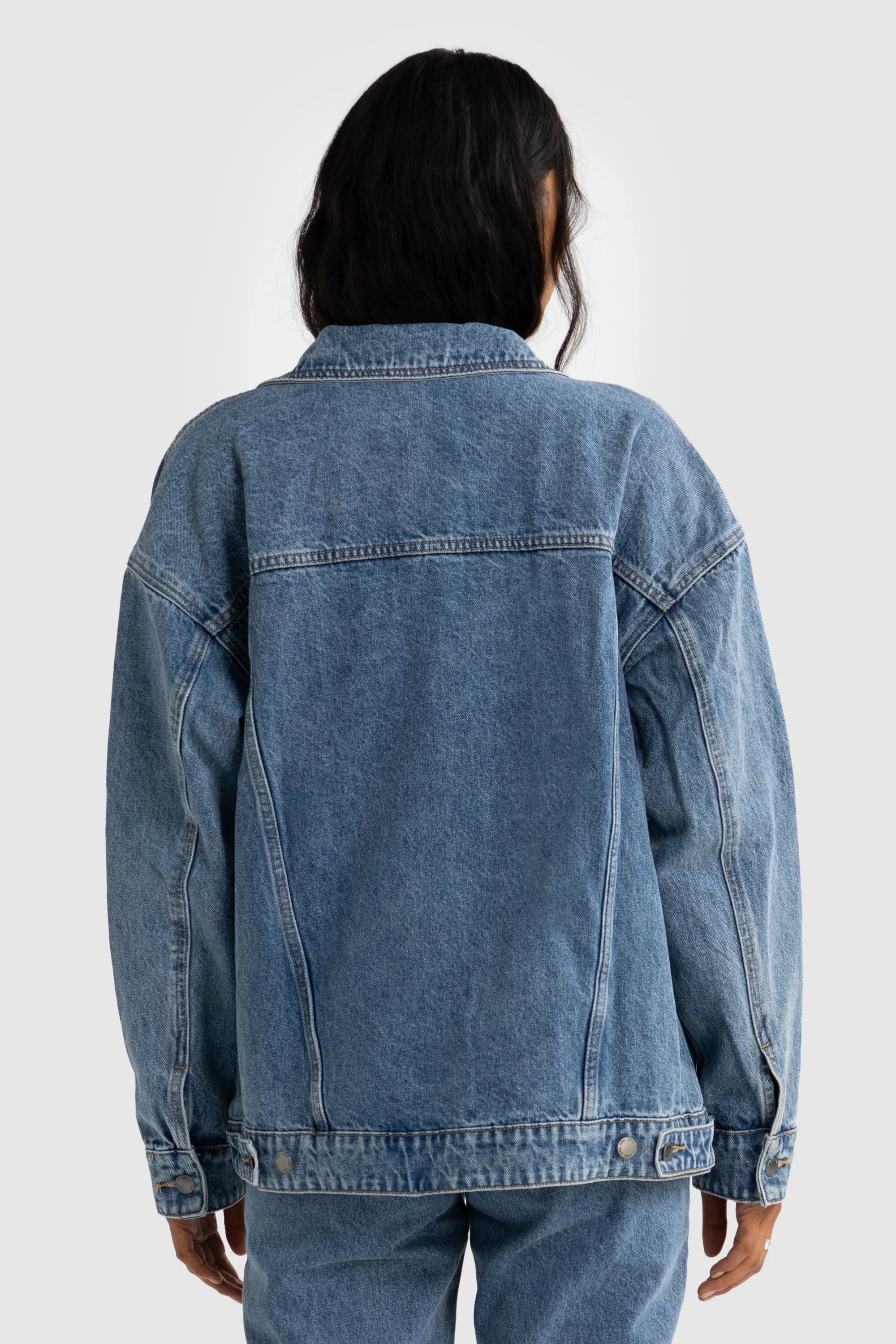Willow Denim Oversized Jacket Mid Blue - Image 5