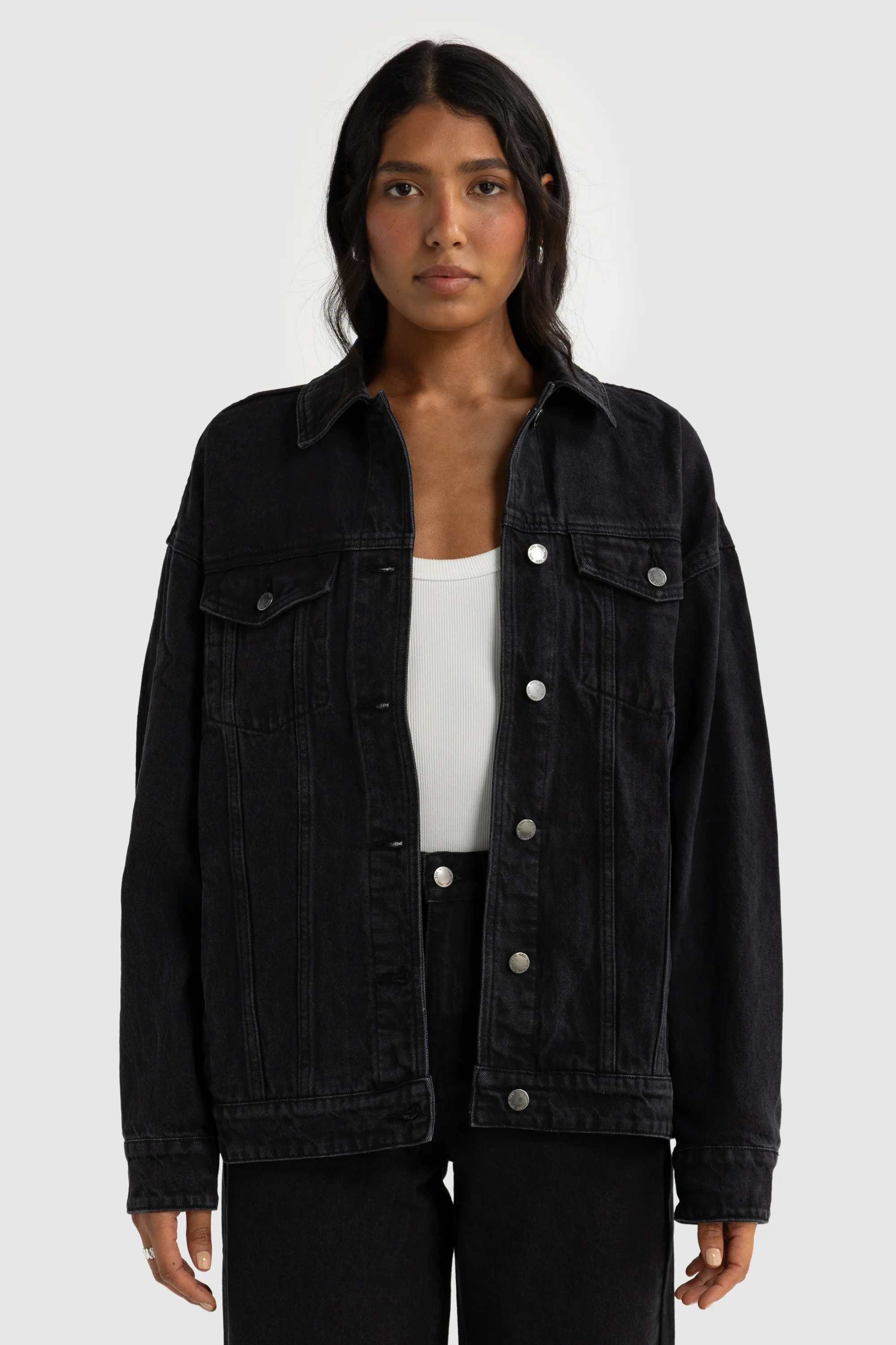 Willow Denim Oversized Jacket Washed Black