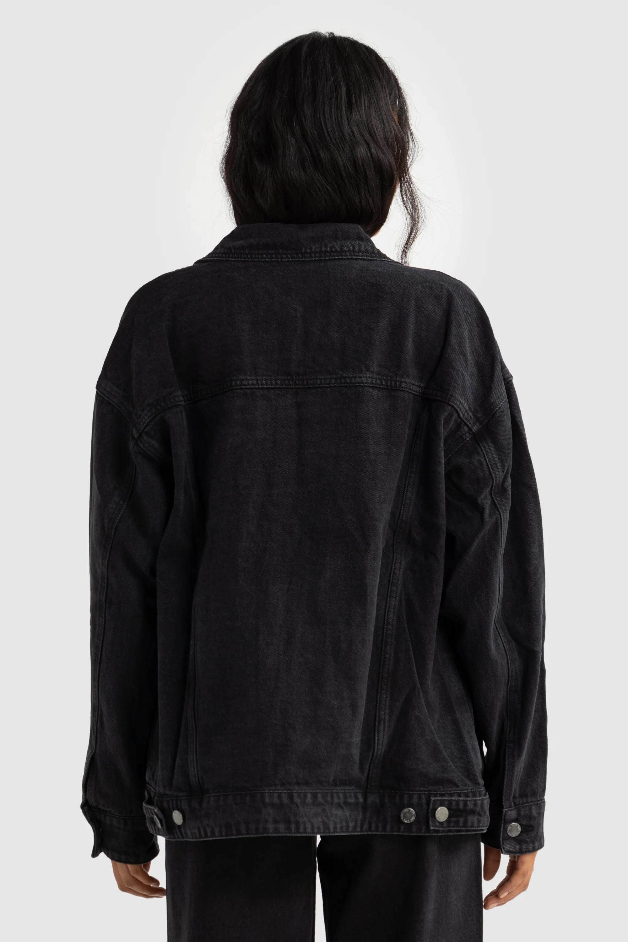 Willow Denim Oversized Jacket Washed Black - Image 6