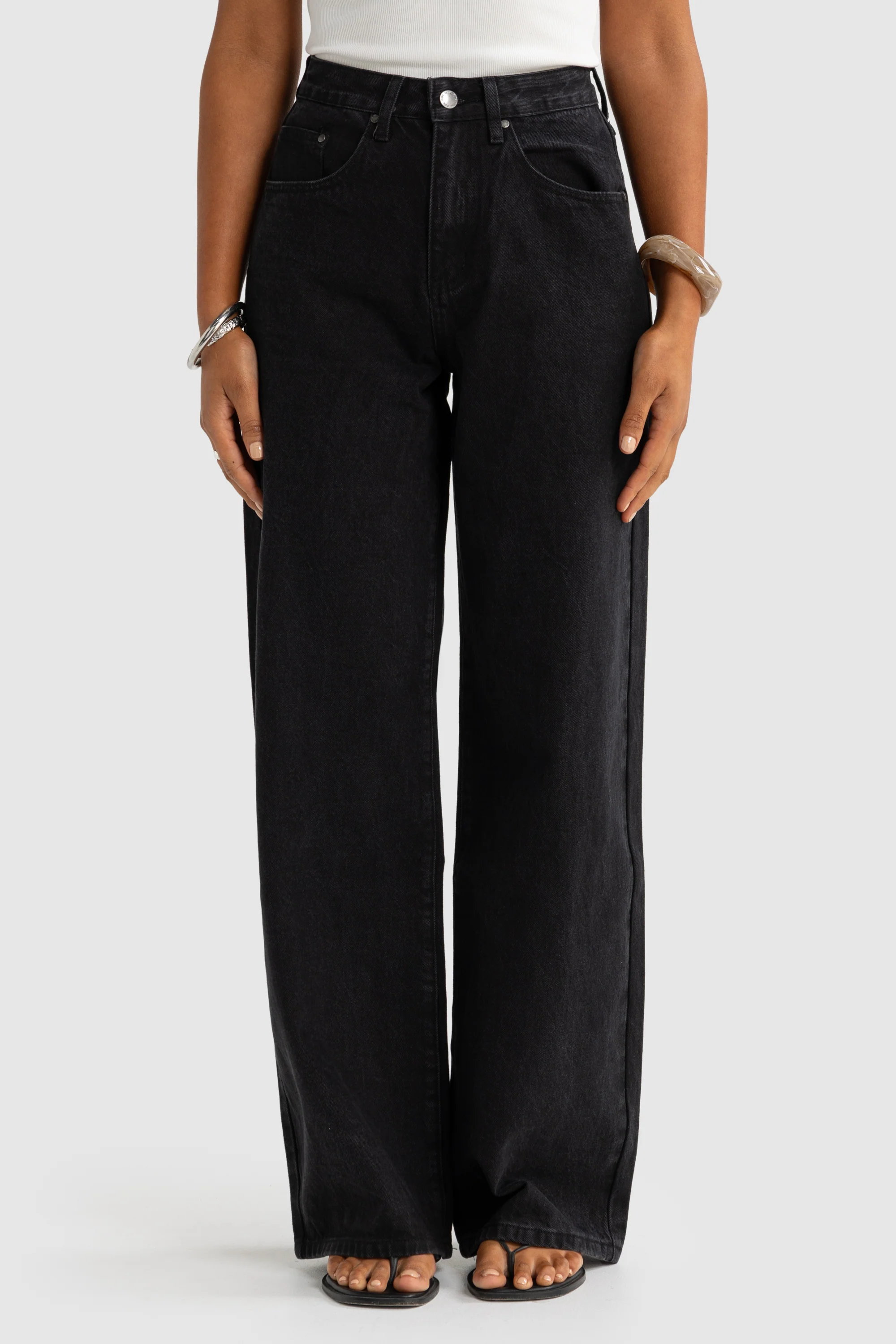Willow Denim Wide Leg Jean Washed Black - Image 2