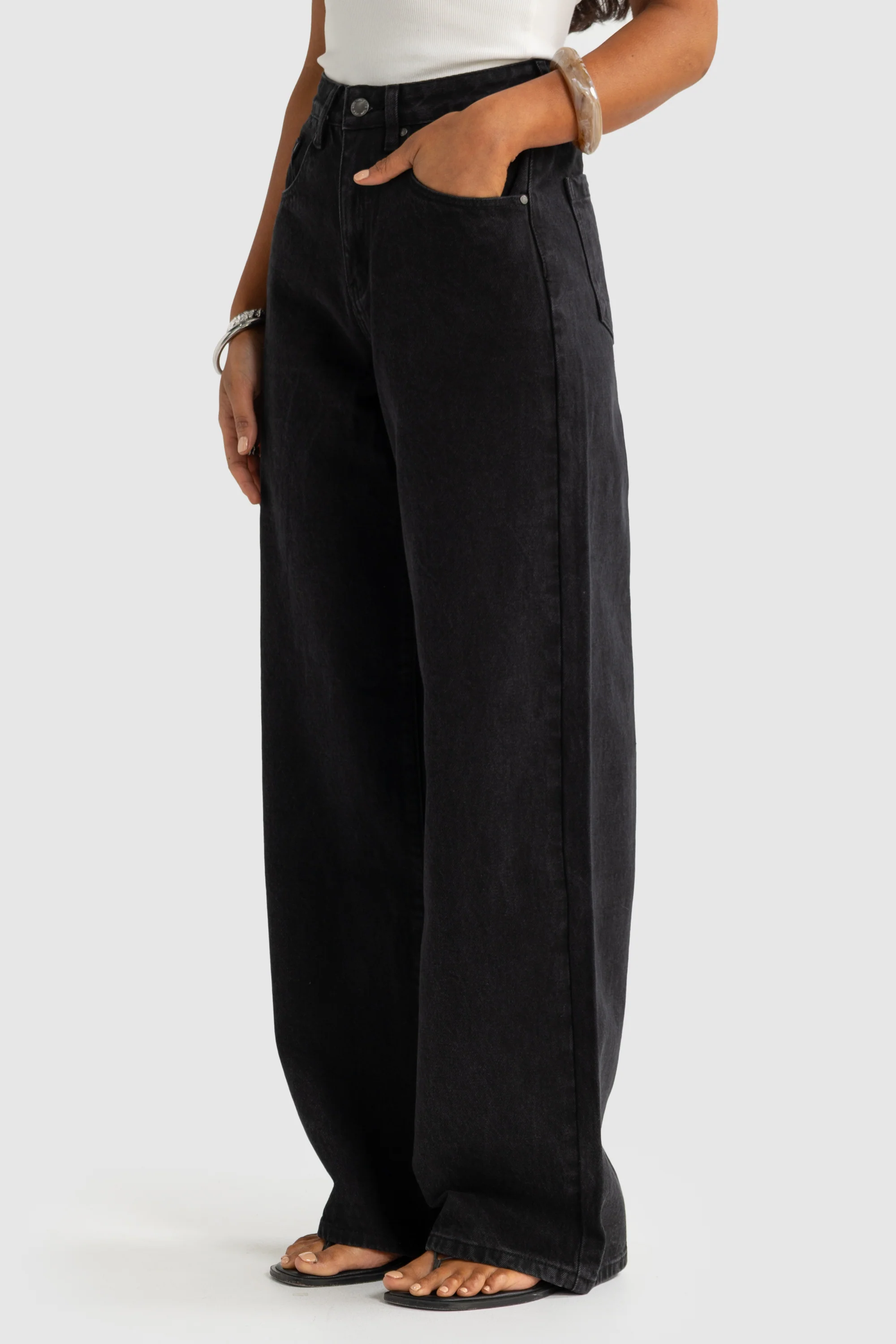 Willow Denim Wide Leg Jean Washed Black - Image 4
