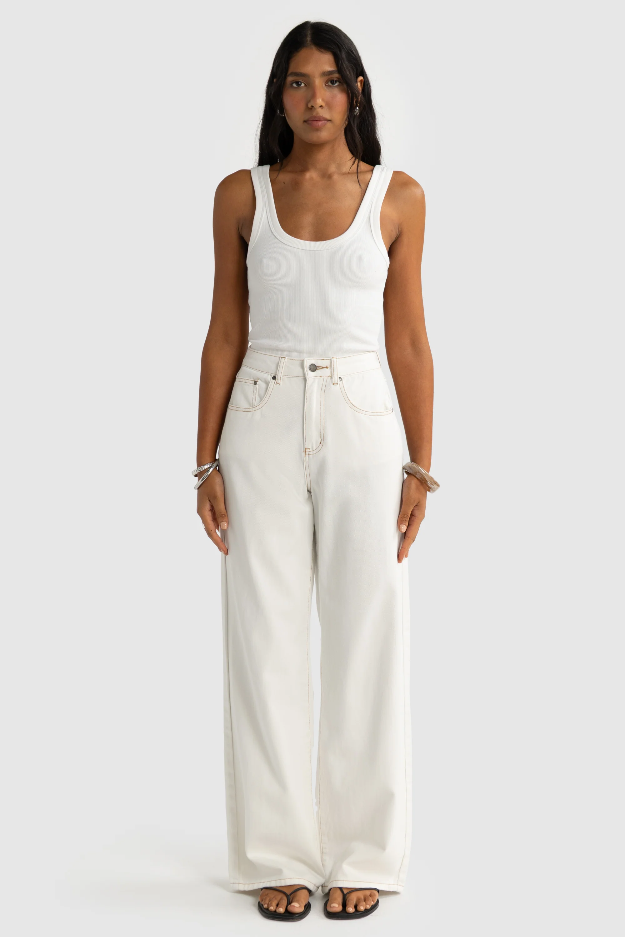 Willow Denim Wide Leg Jean White