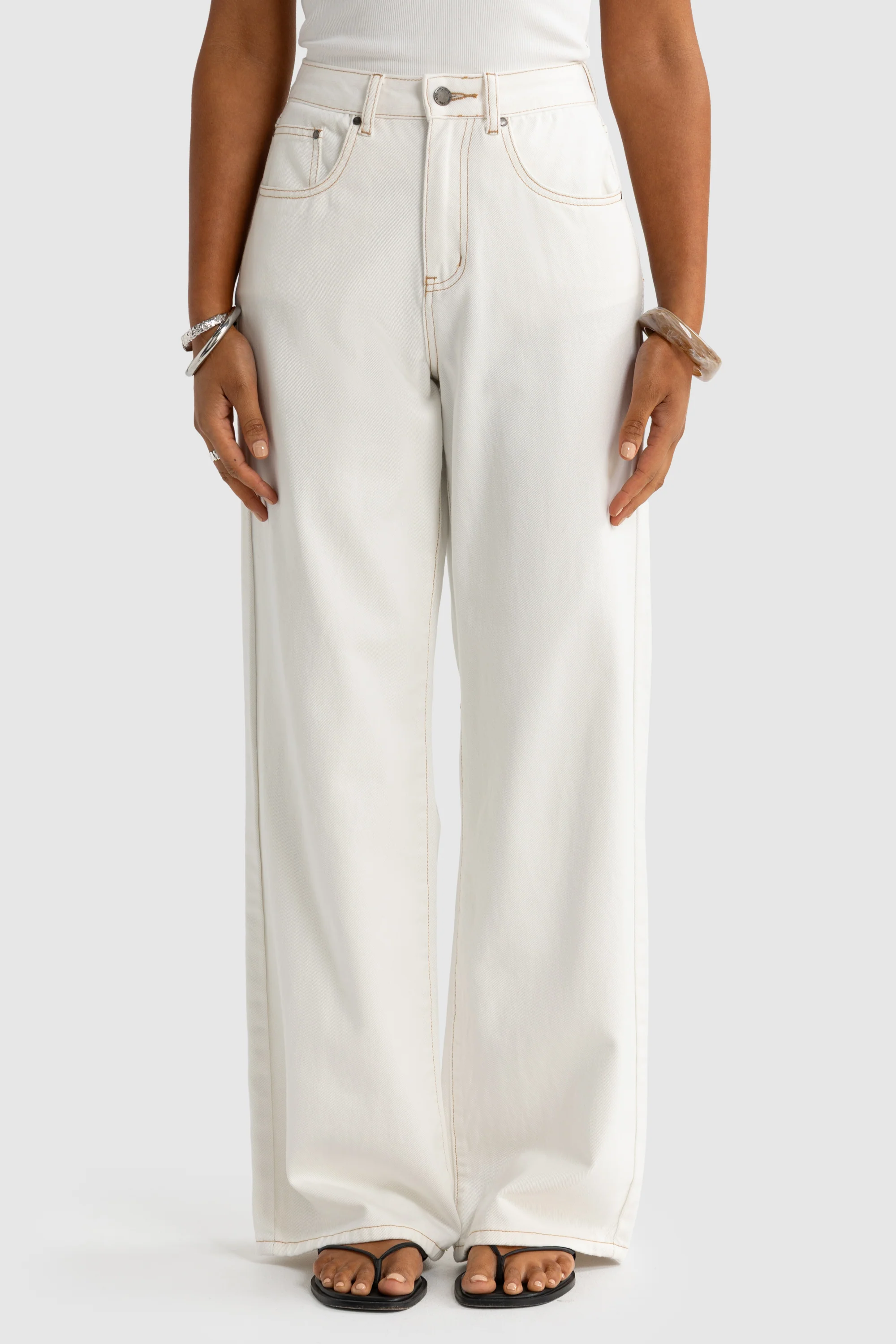 Willow Denim Wide Leg Jean White - Image 3