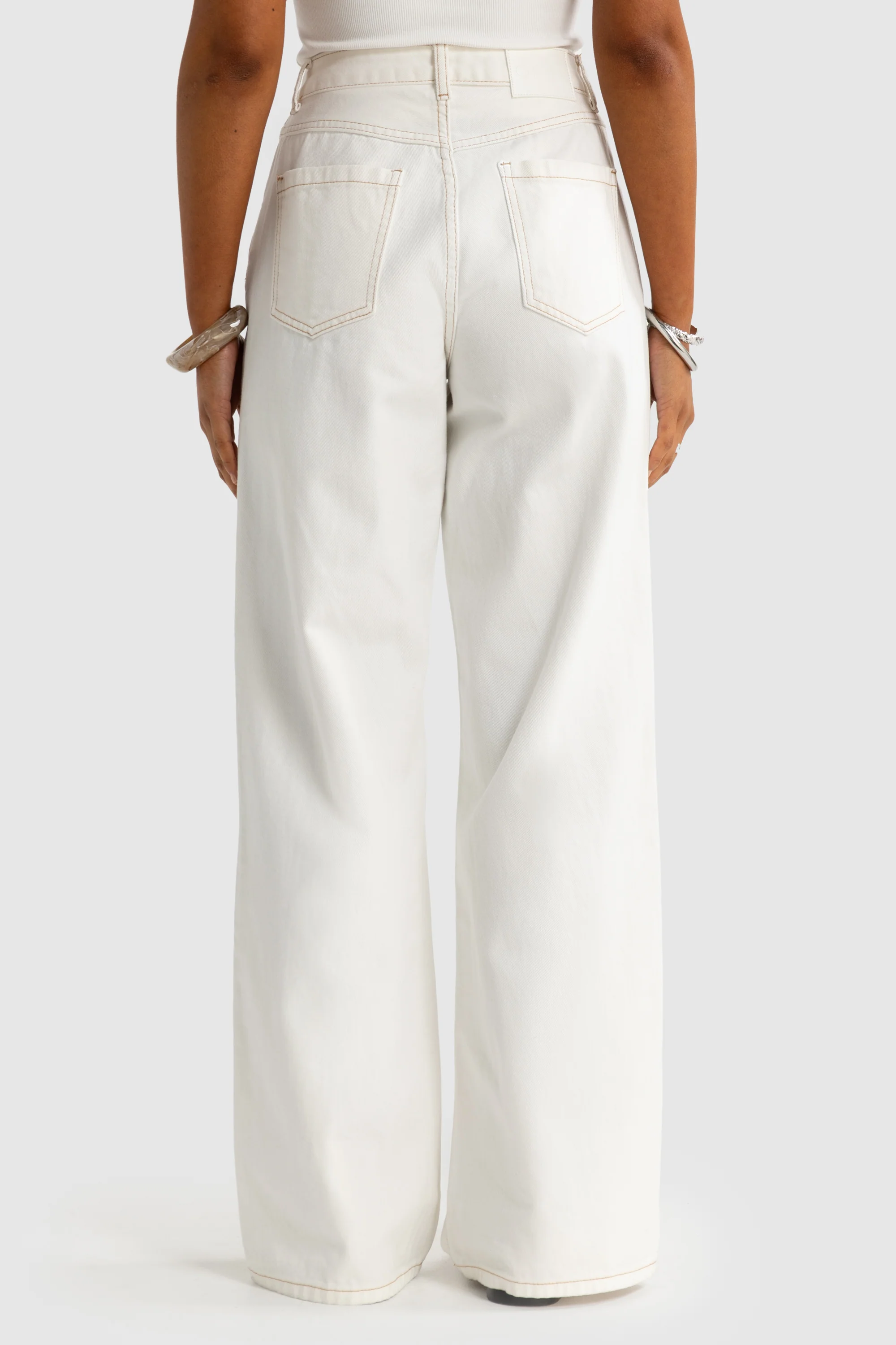Willow Denim Wide Leg Jean White - Image 6
