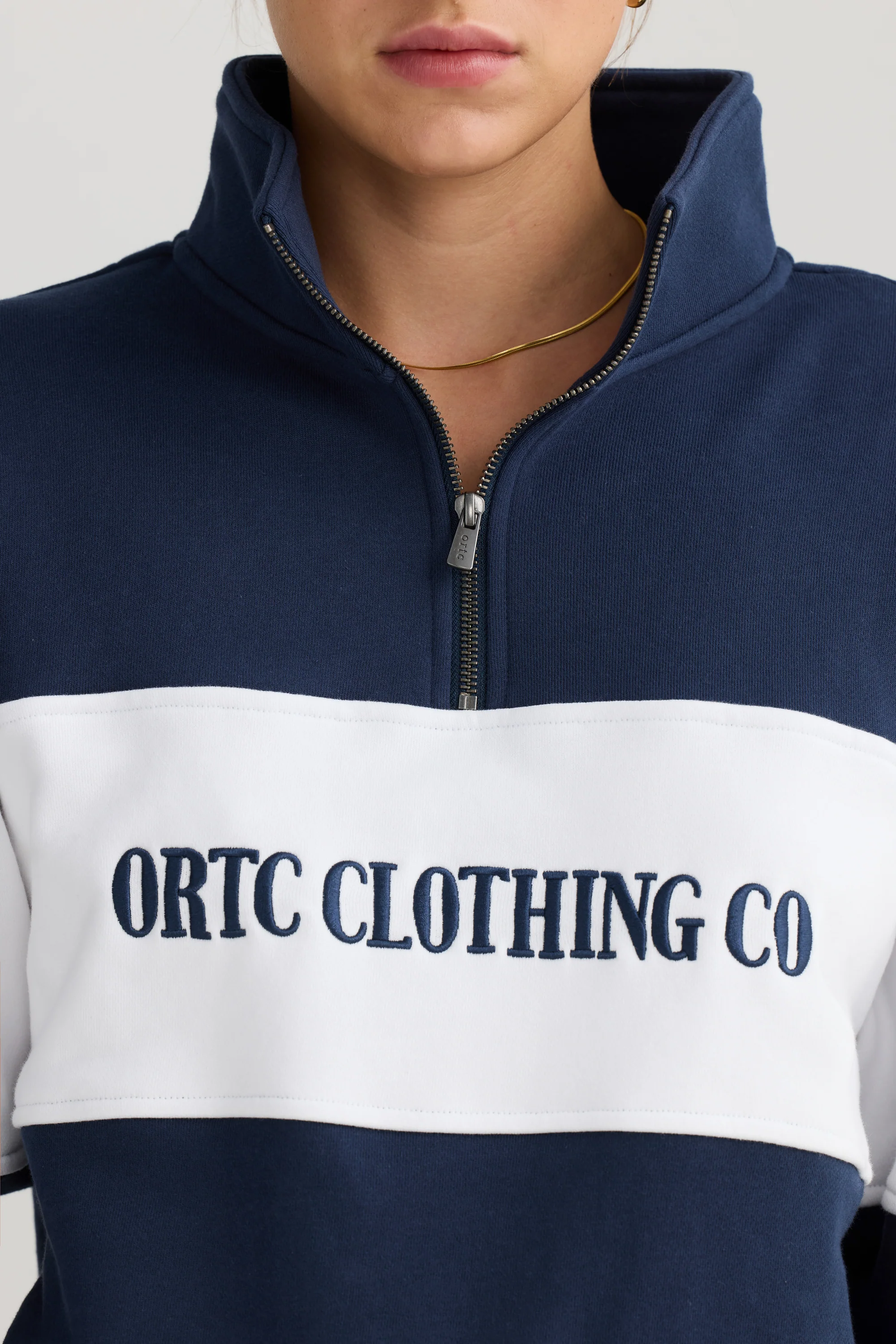 Classic Logo Quarter Zip Navy - Image 2