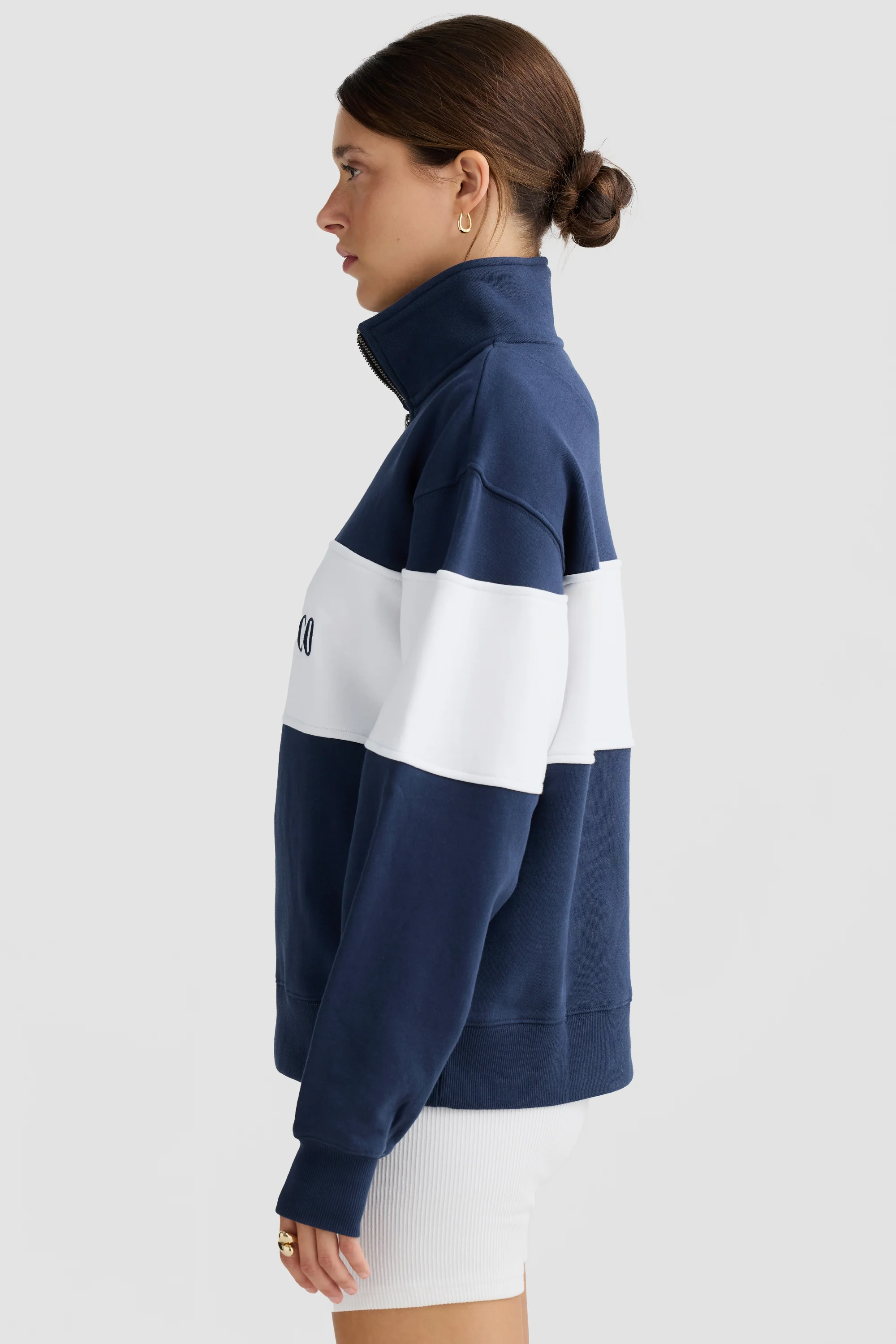 Classic Logo Quarter Zip Navy - Image 3