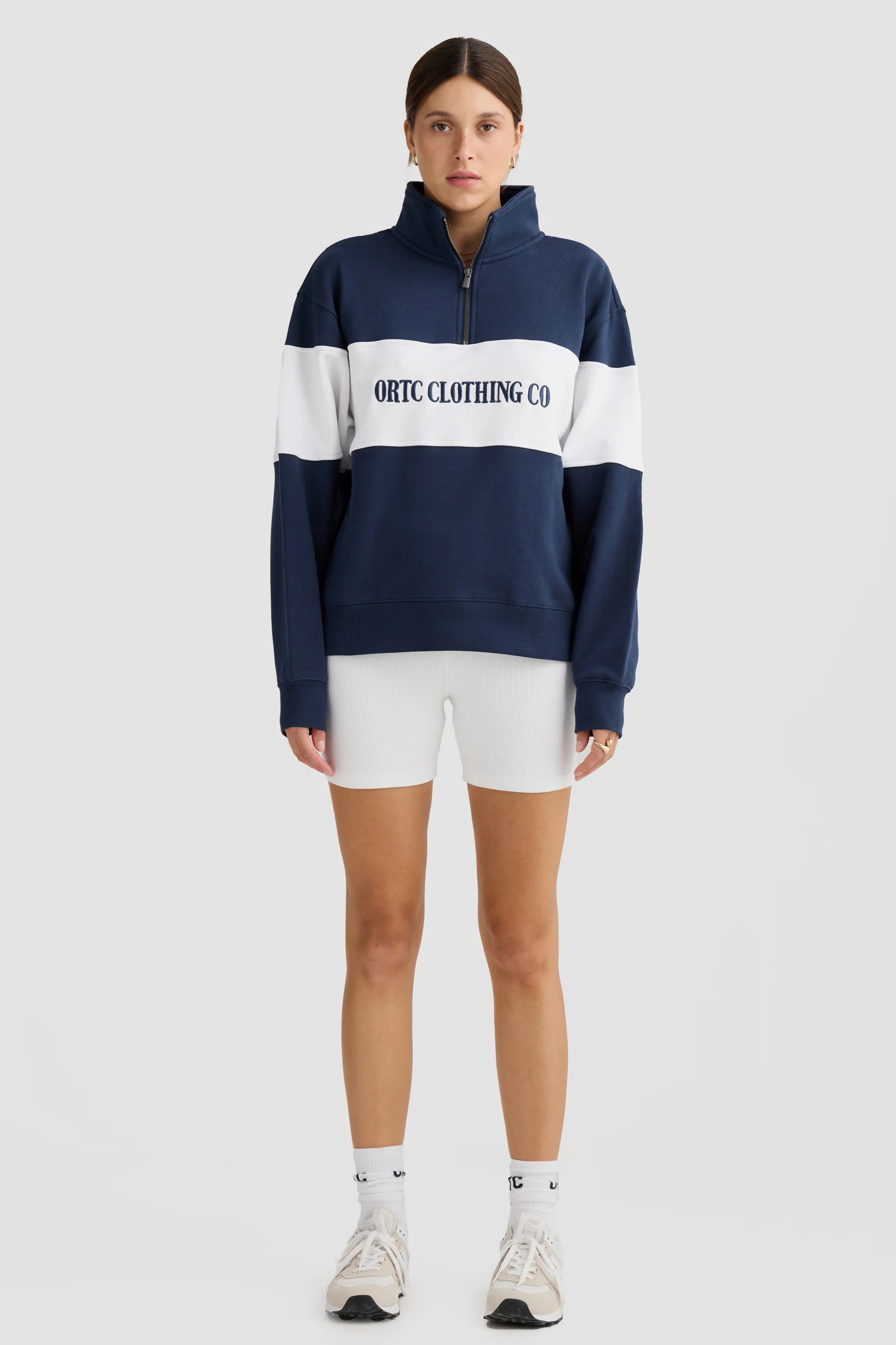 Classic Logo Quarter Zip Navy - Image 5