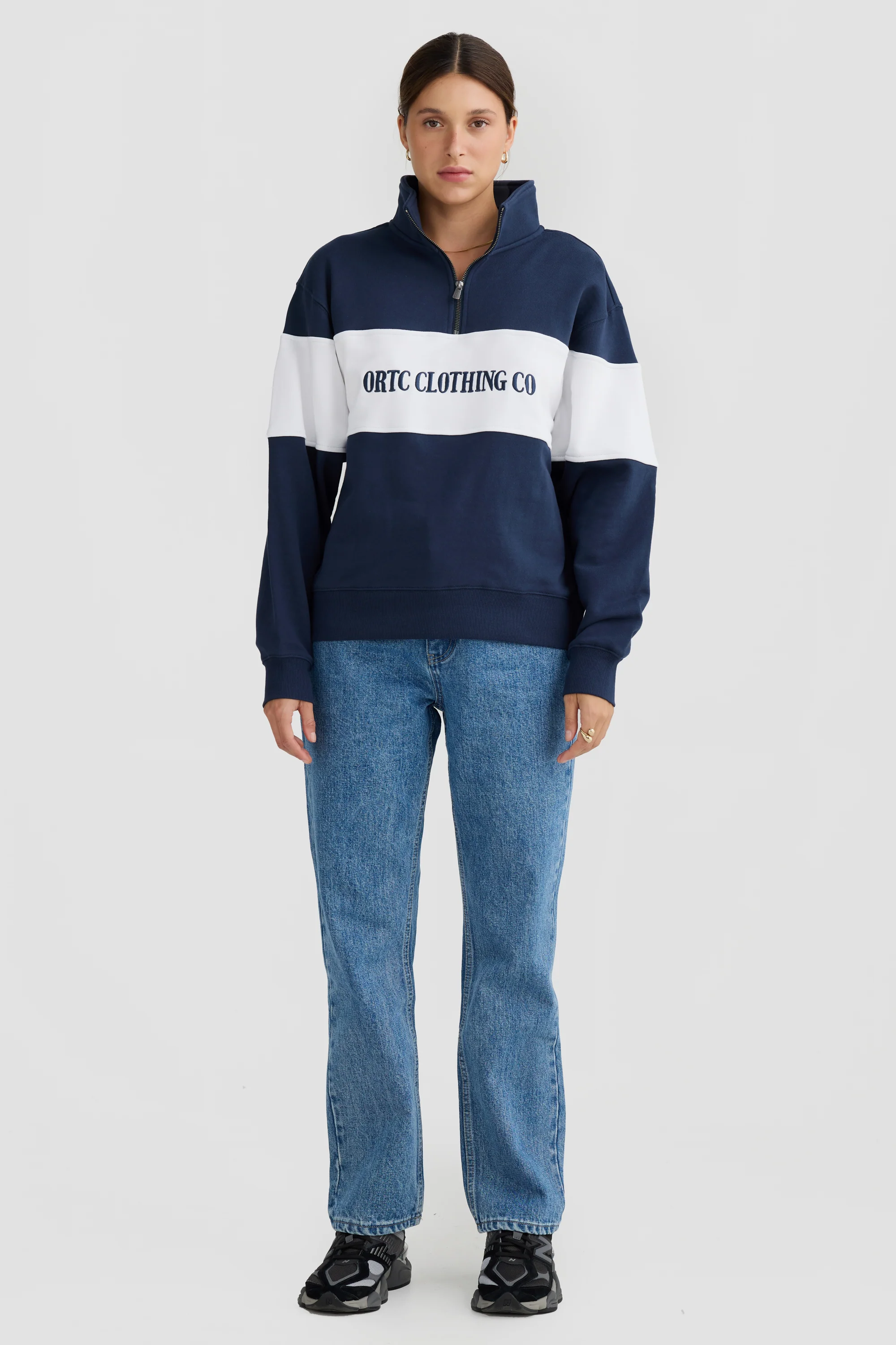 Classic Logo Quarter Zip Navy - Image 6