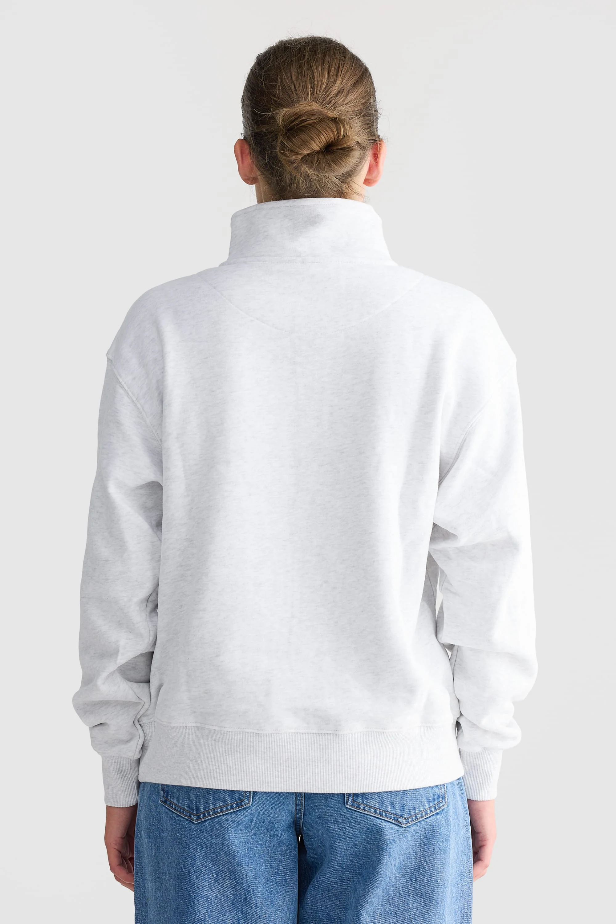 Logo Quarter Zip White Marle - Image 4