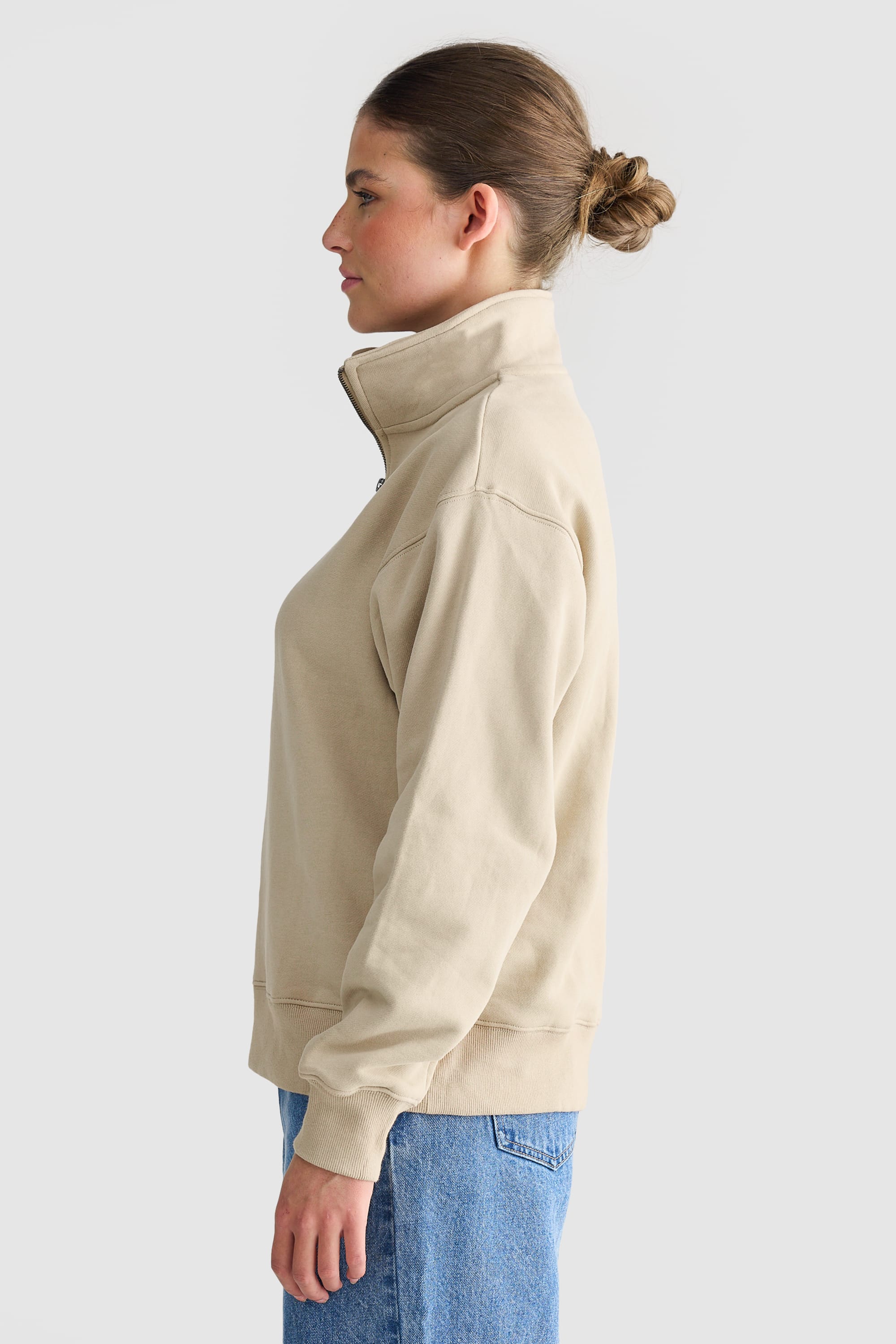 Logo Quarter Zip Taupe - Image 3