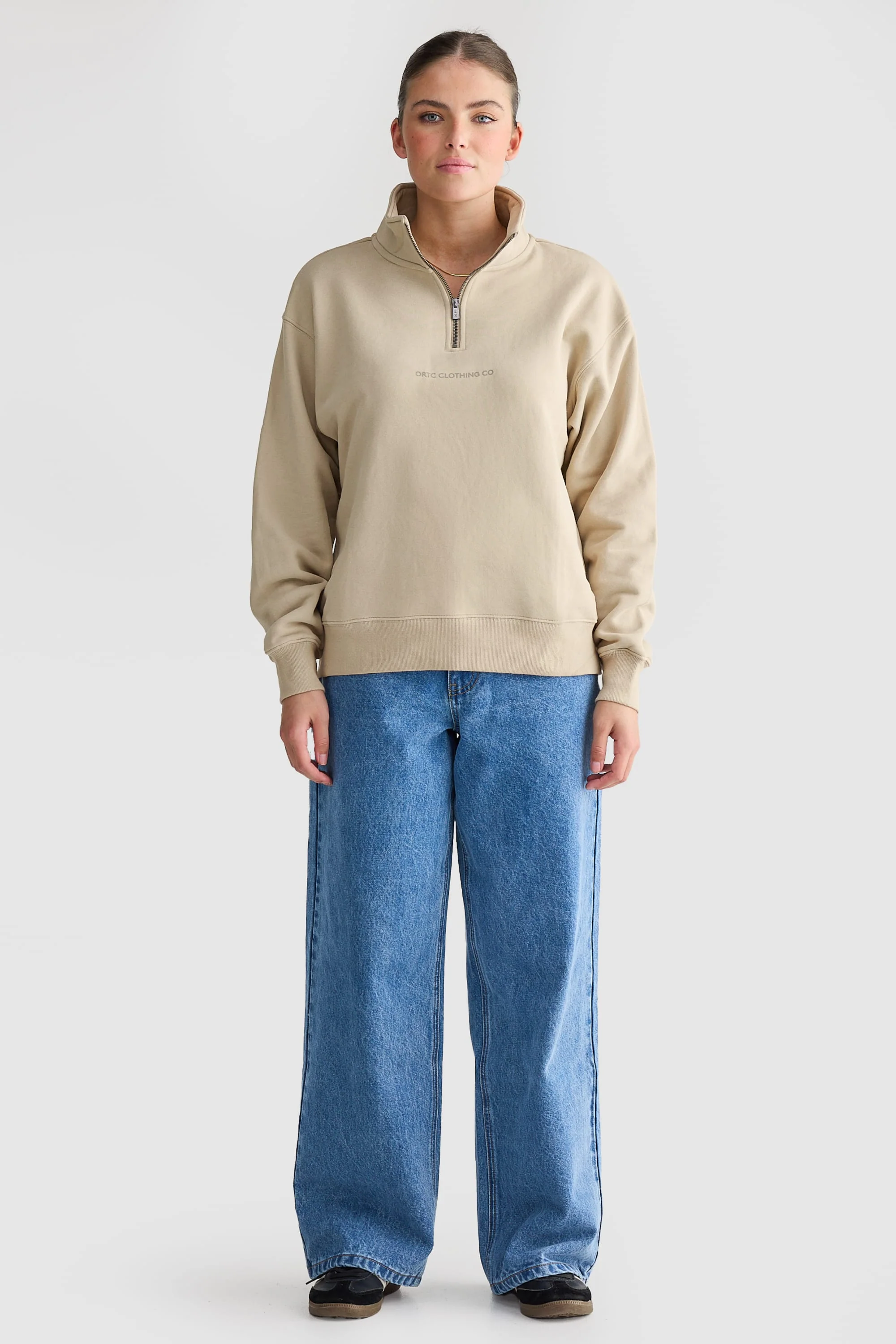 Logo Quarter Zip Taupe - Image 6