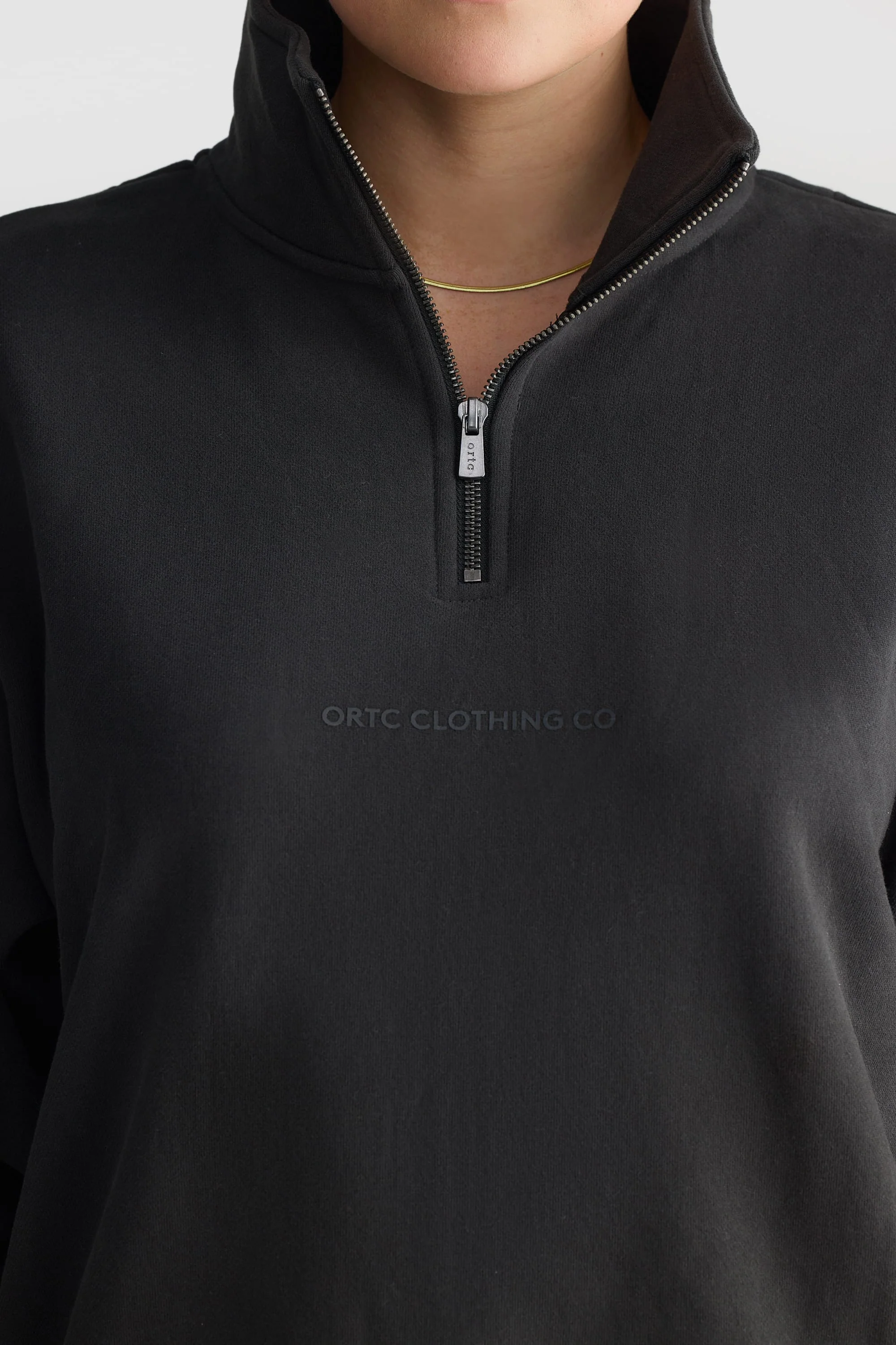 Logo Quarter Zip Washed Black - Image 3