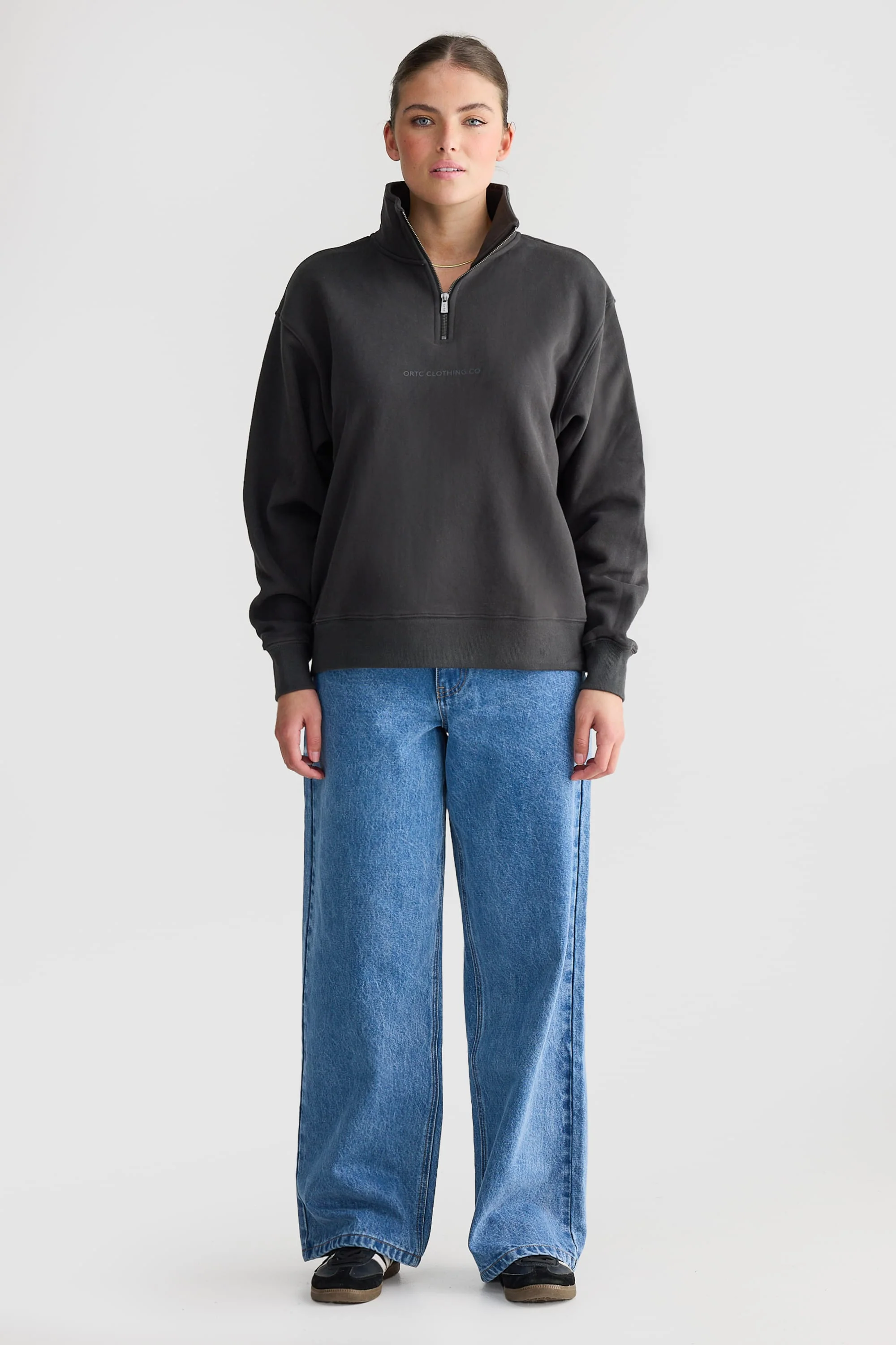 Logo Quarter Zip Washed Black - Image 6