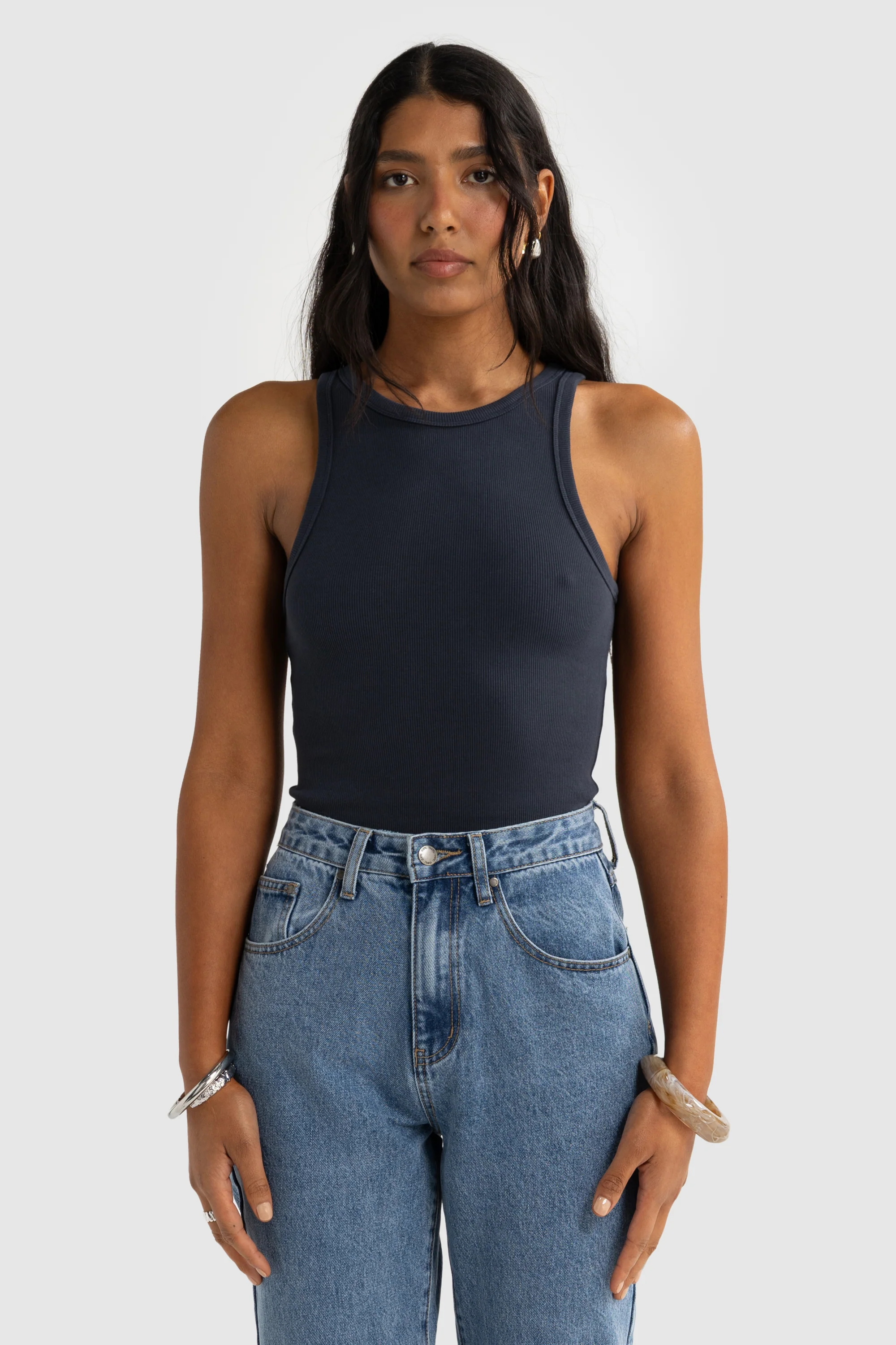 Mimi Rib Tank Navy