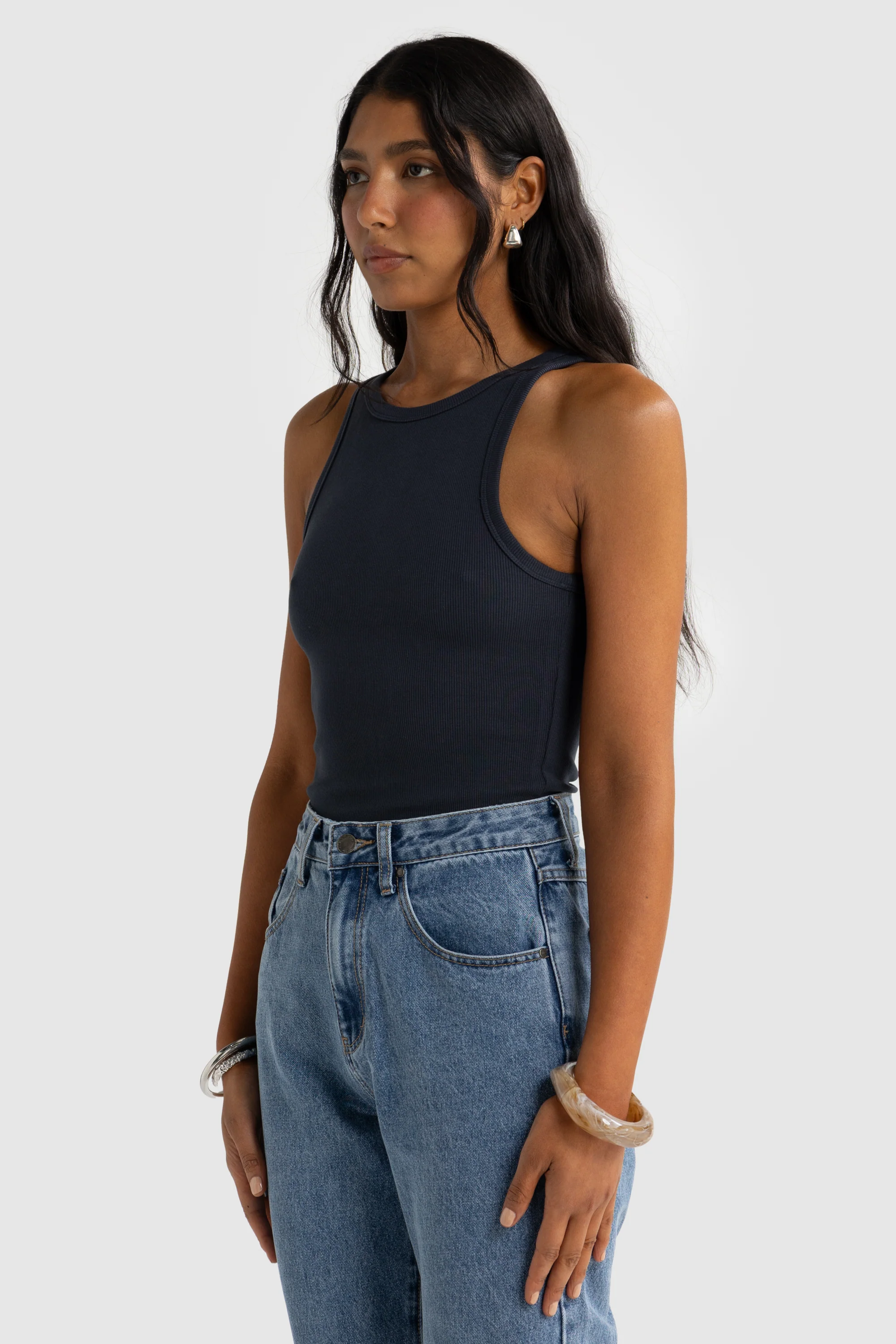 Mimi Rib Tank Navy - Image 2