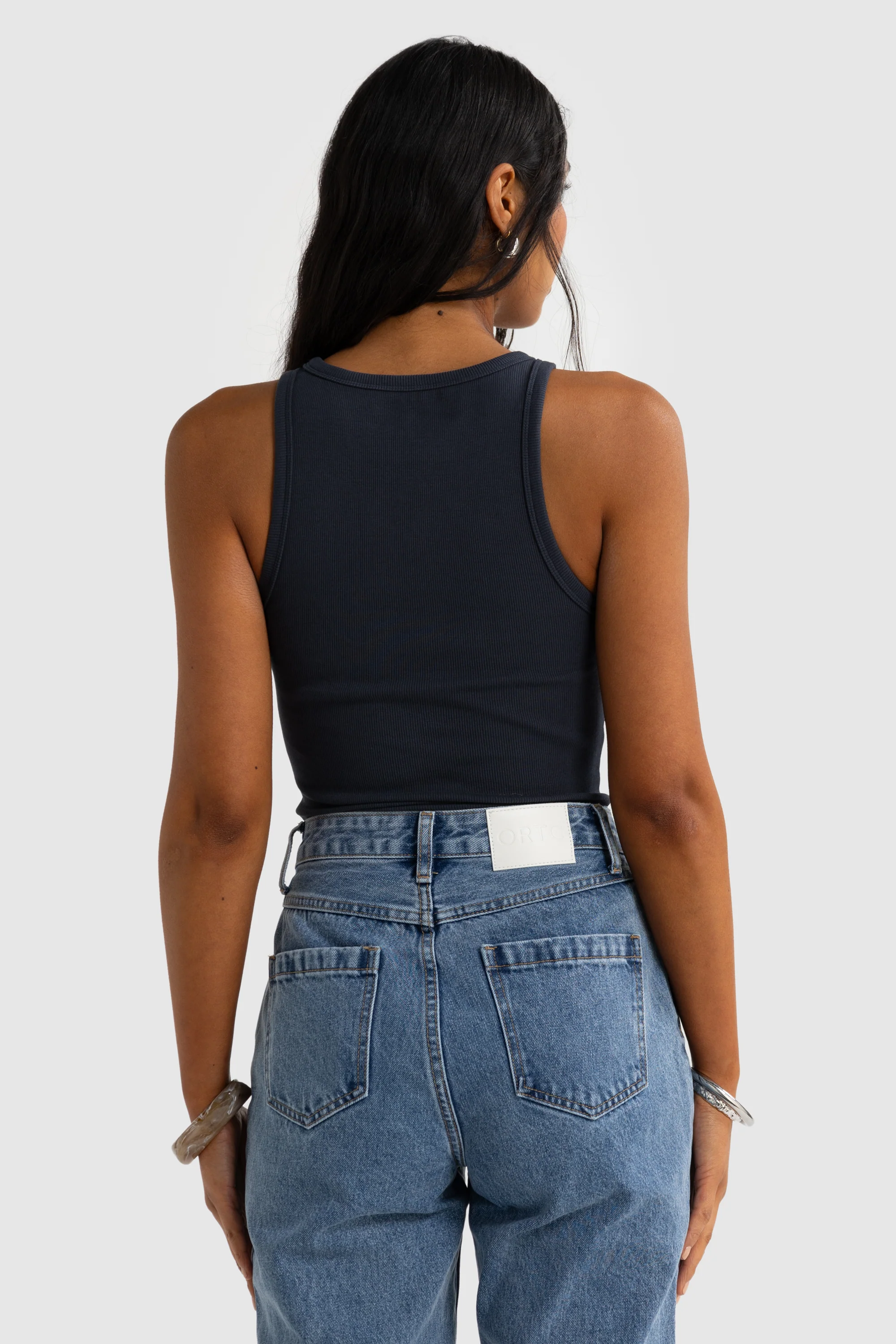 Mimi Rib Tank Navy - Image 3