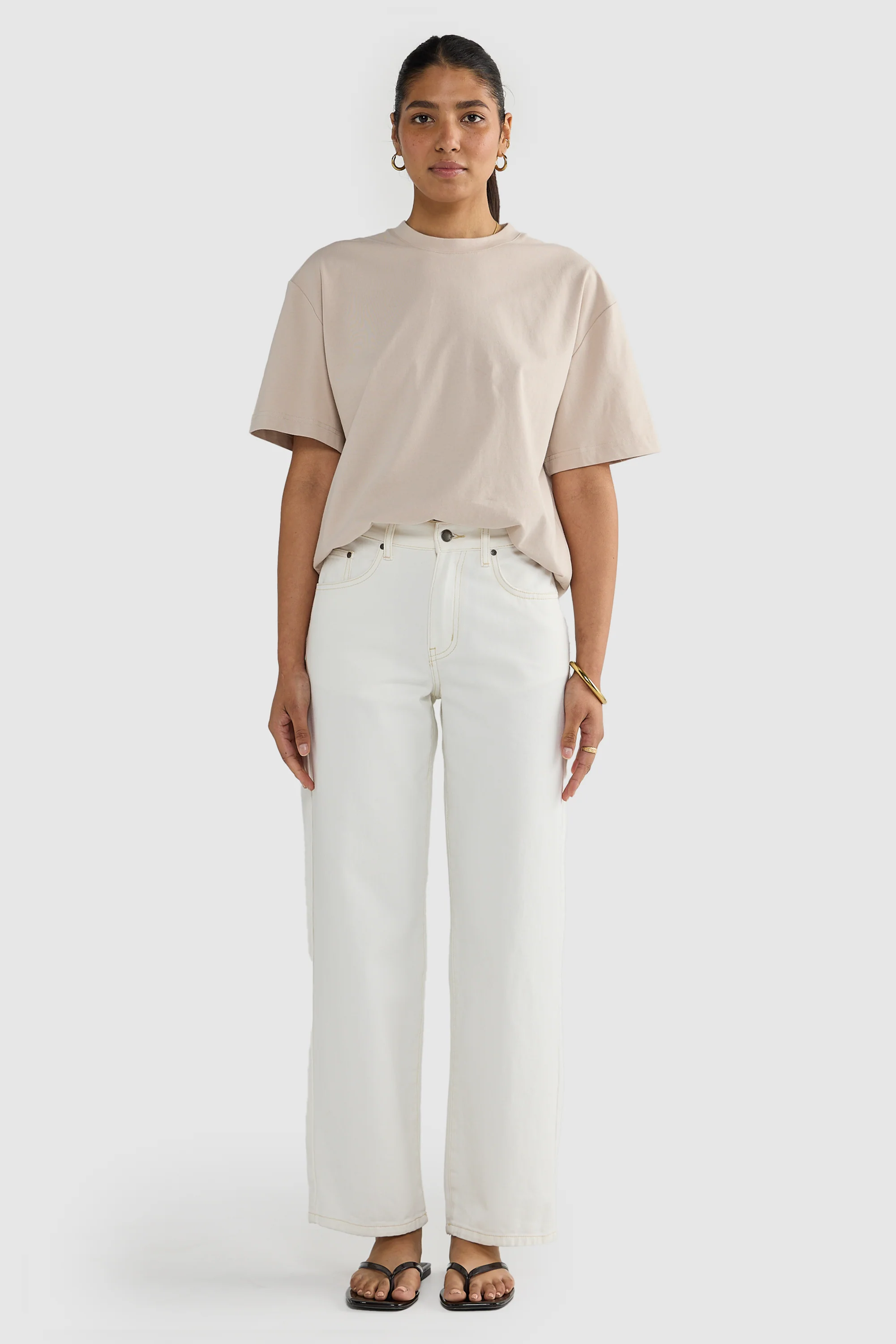 Womens Oversized T Shirt Bone - Image 2