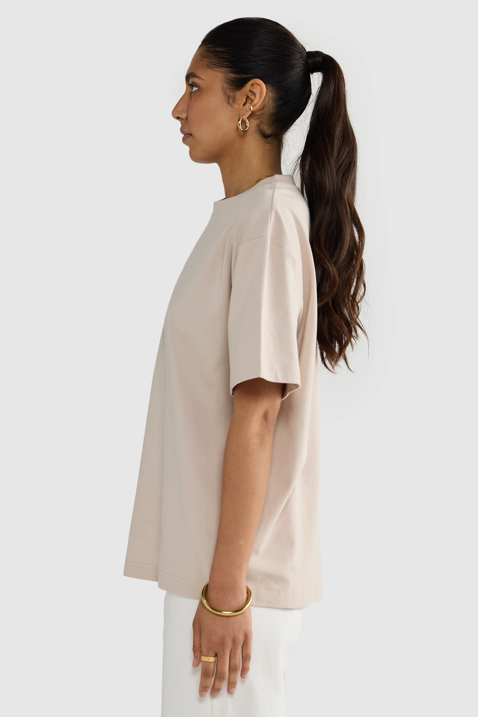 Womens Oversized T Shirt Bone - Image 3